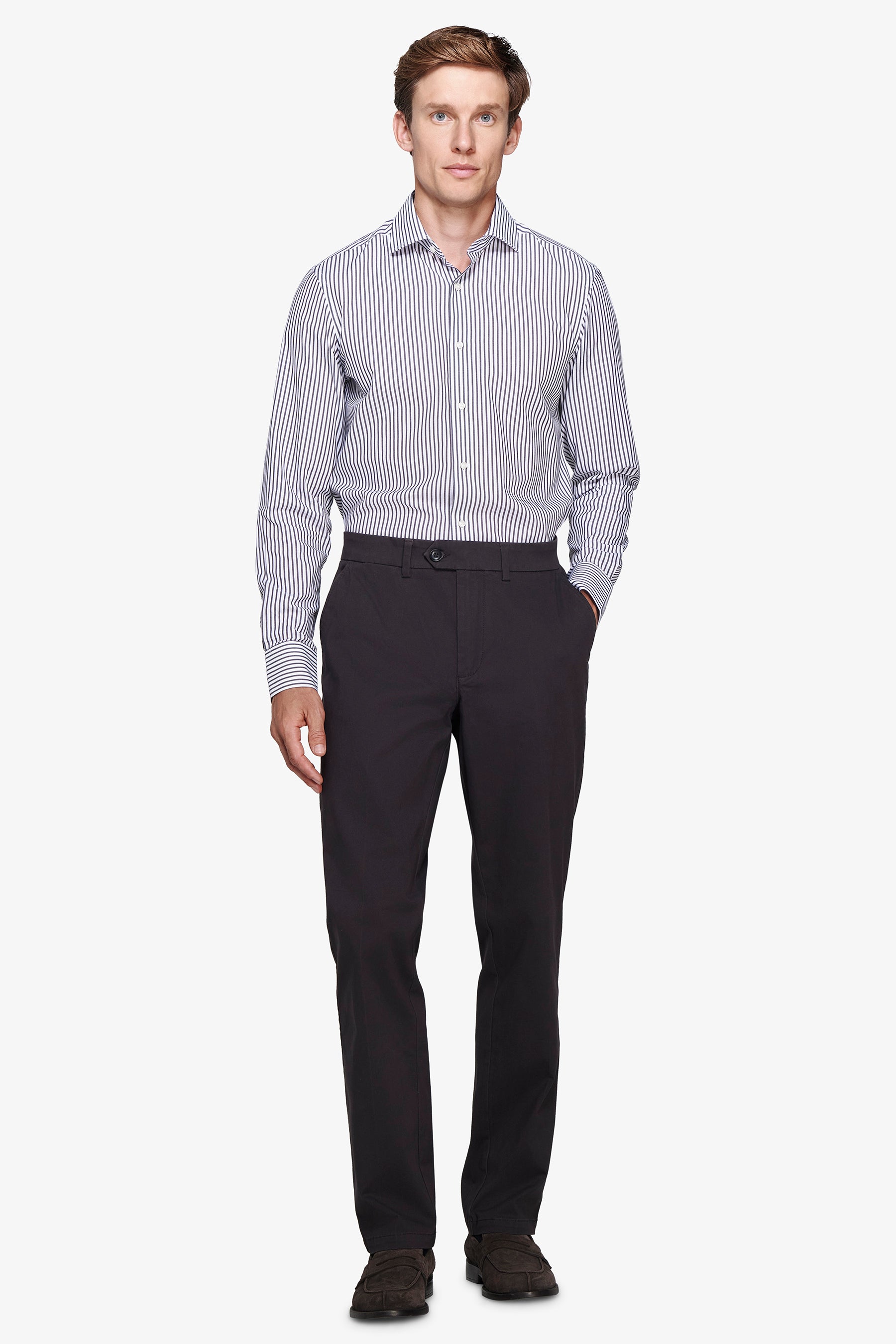 Camicia a righe moro slim