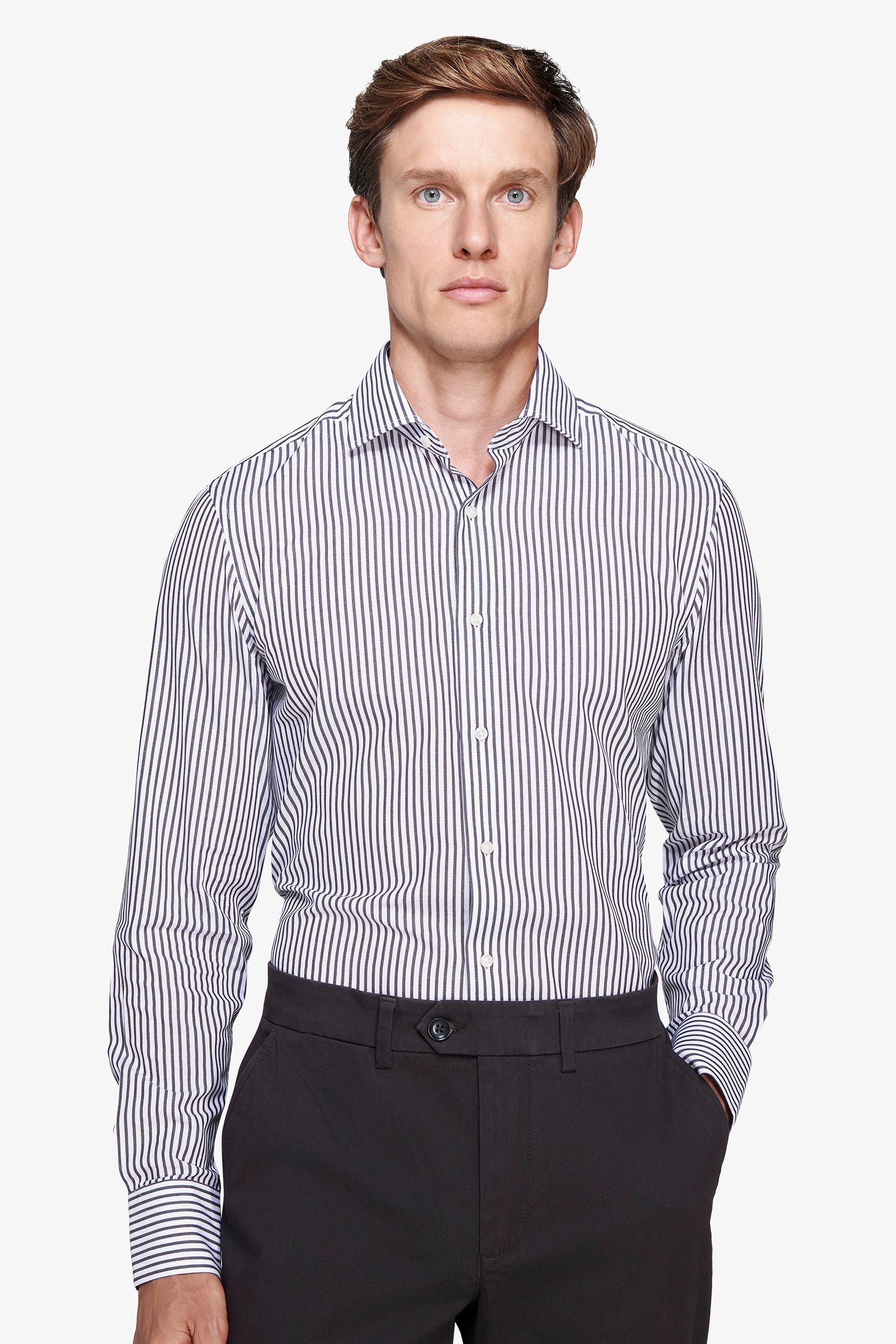 Camicia a righe moro slim
