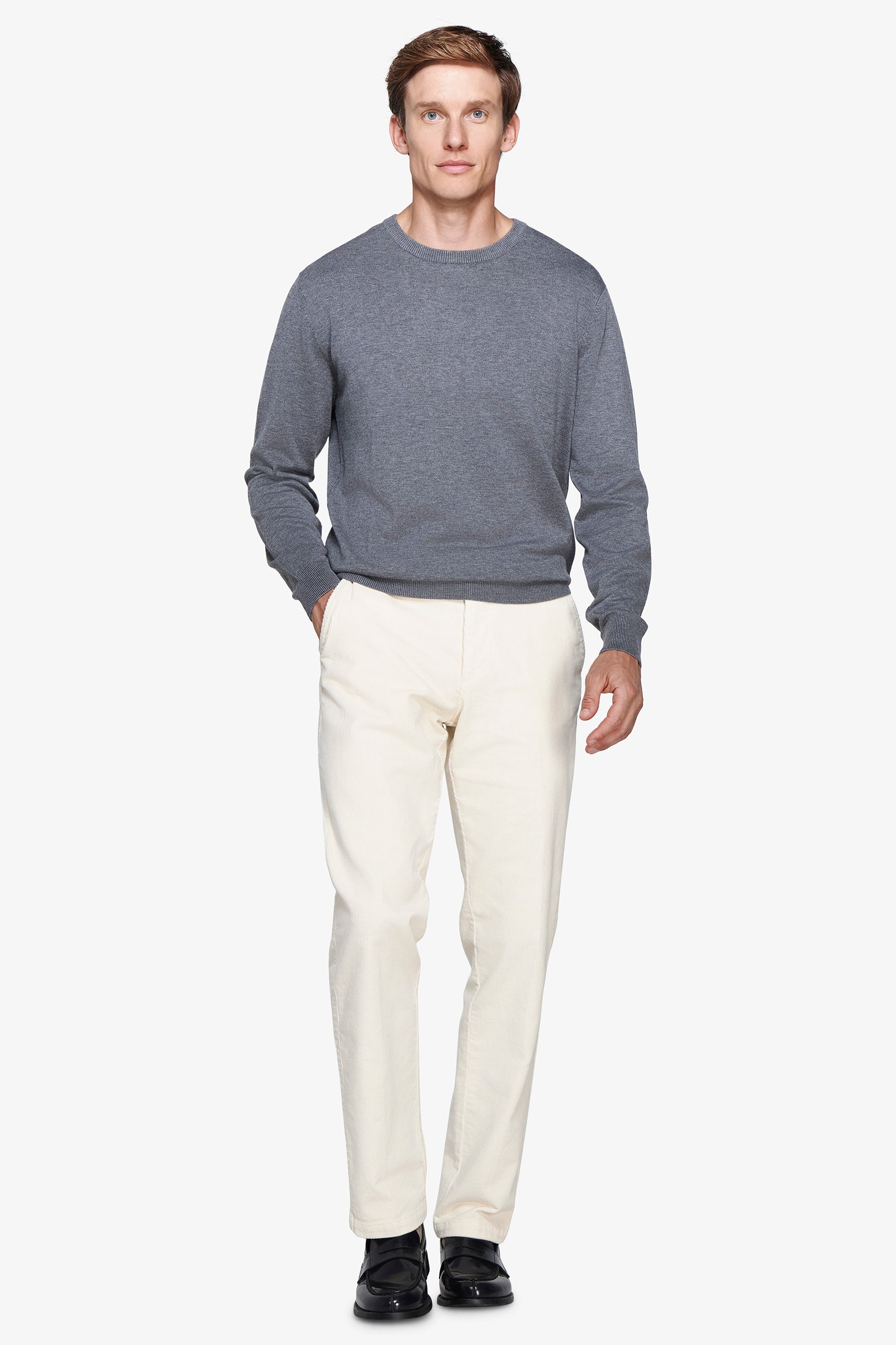 Maglia girocollo basic grigio