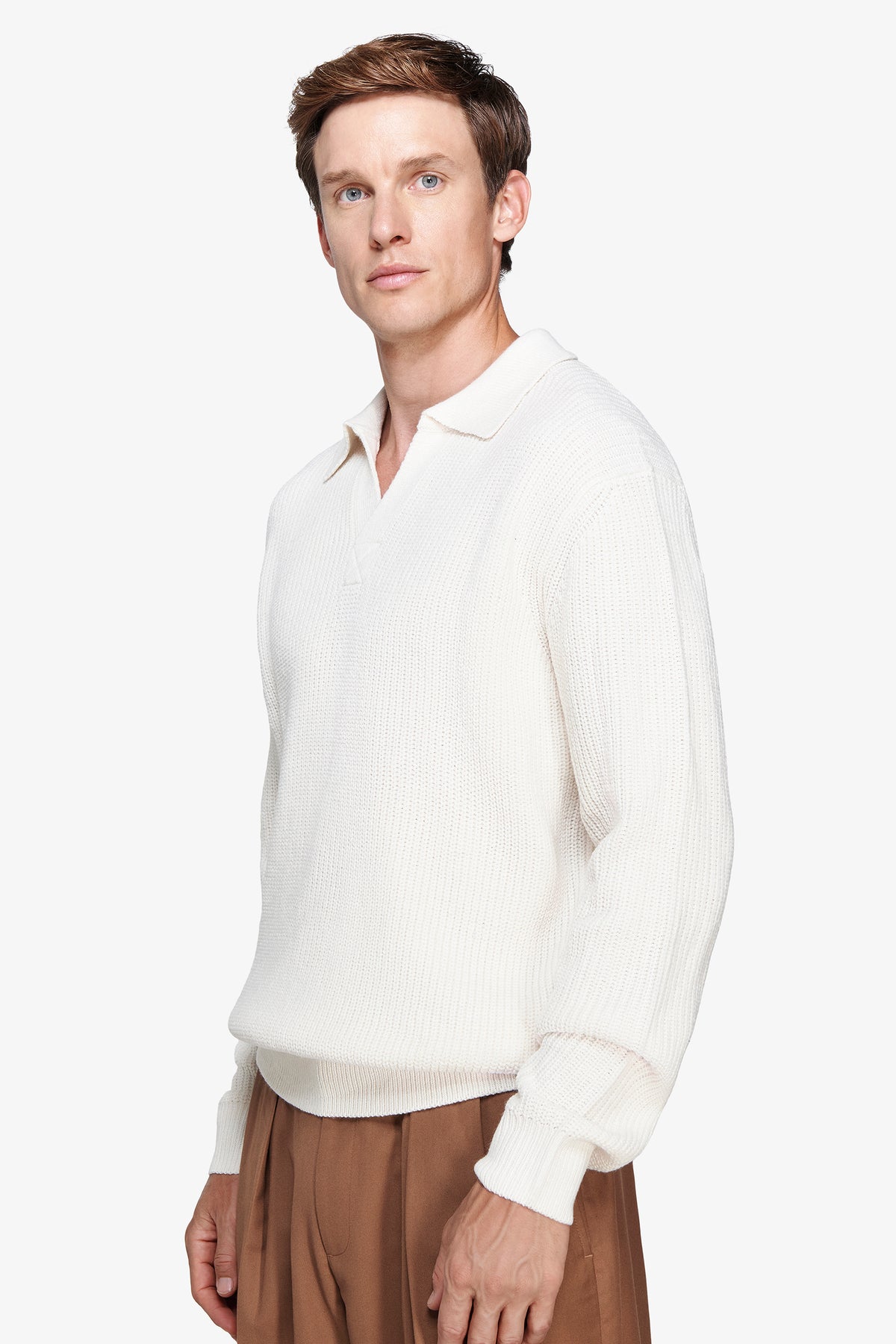 Polo in maglia panna "Volume"