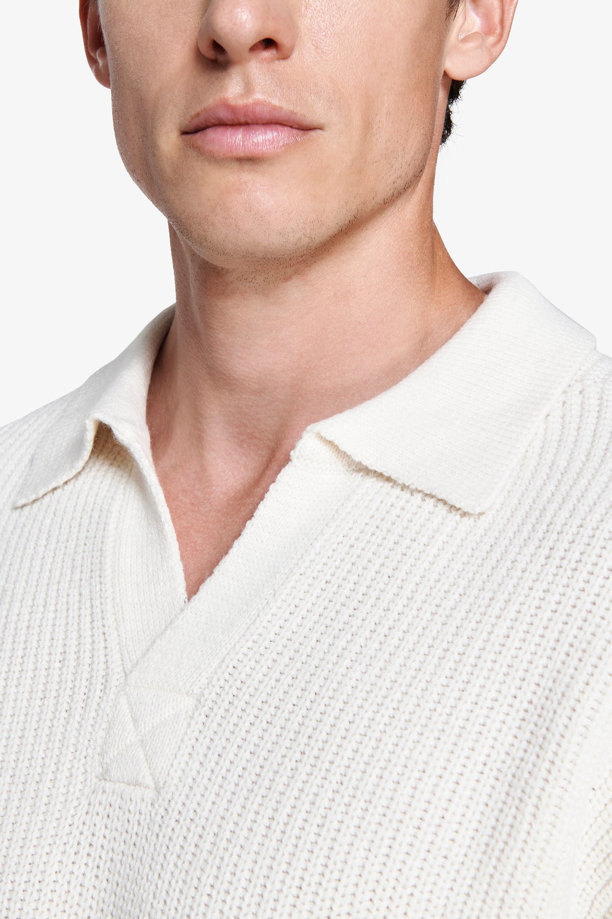Polo in maglia panna "Volume"