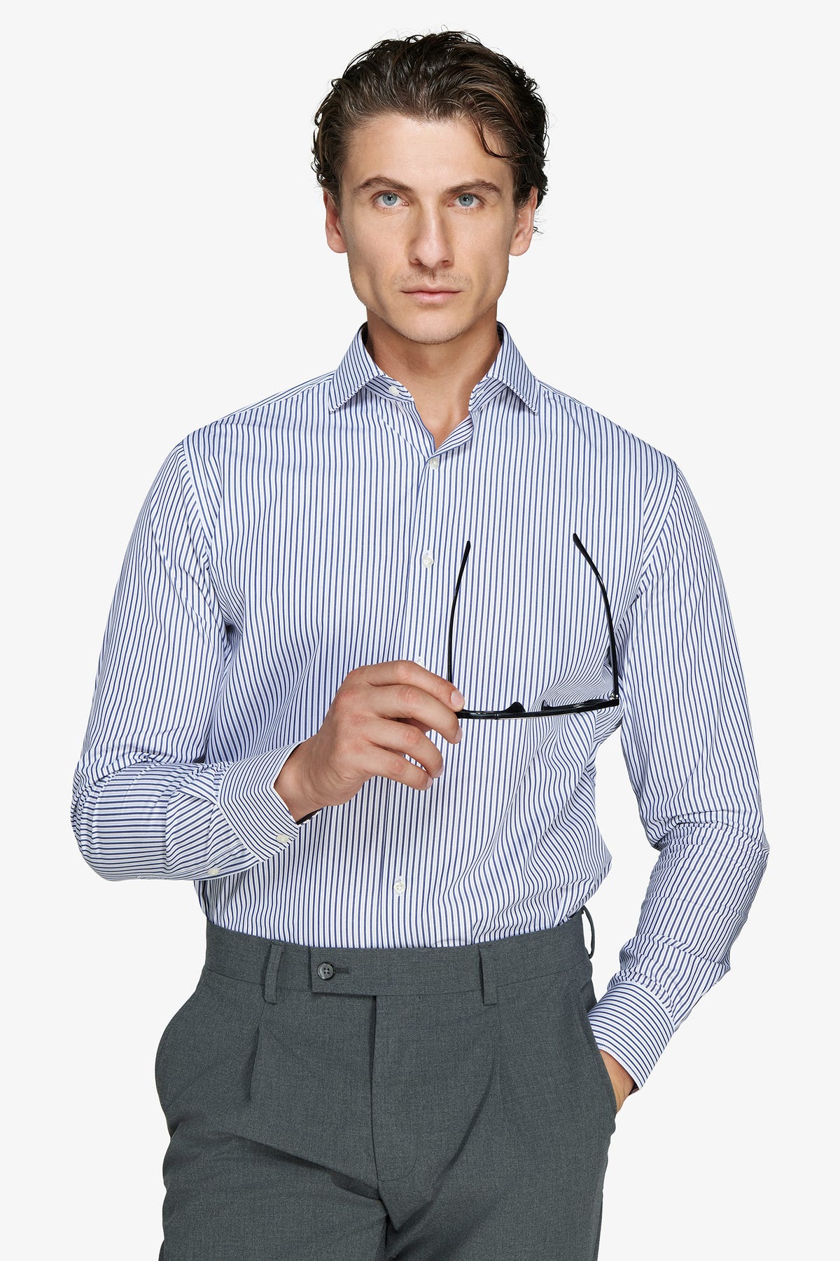 Blue striped shirt