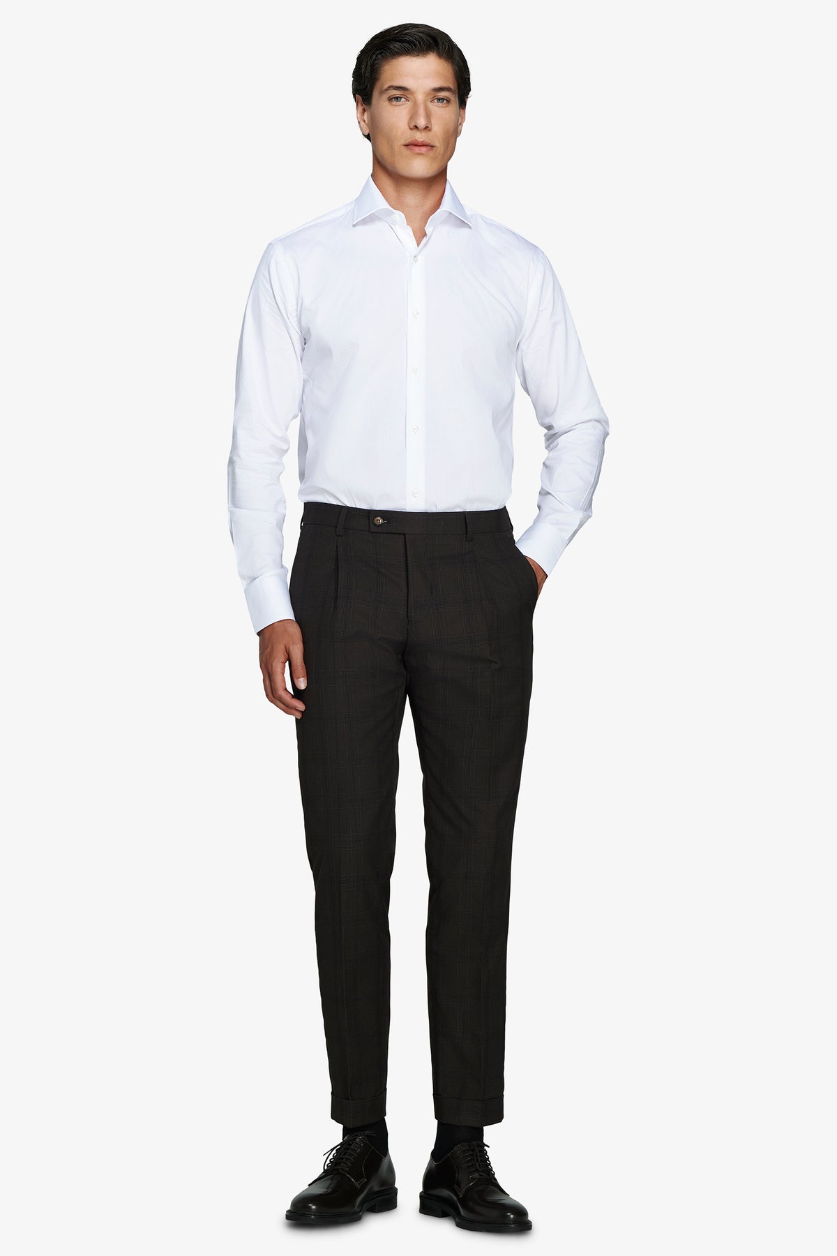 Chemise classique en piqué blanche