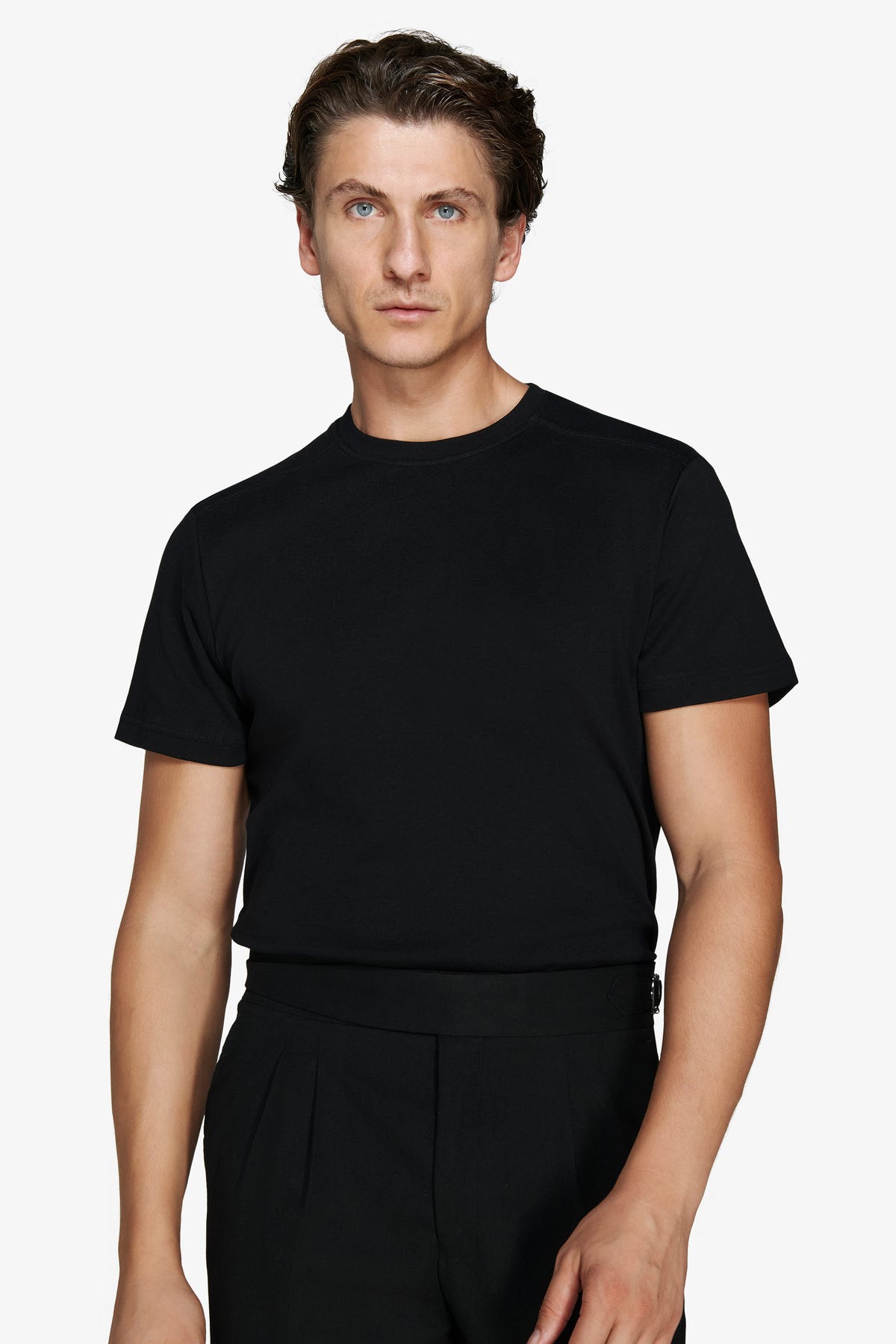 Black interlock cotton t-shirt