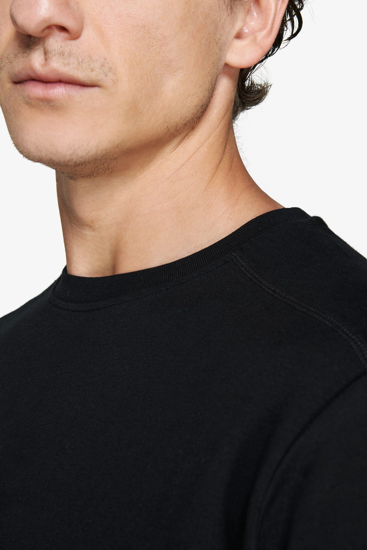 Black interlock cotton t-shirt