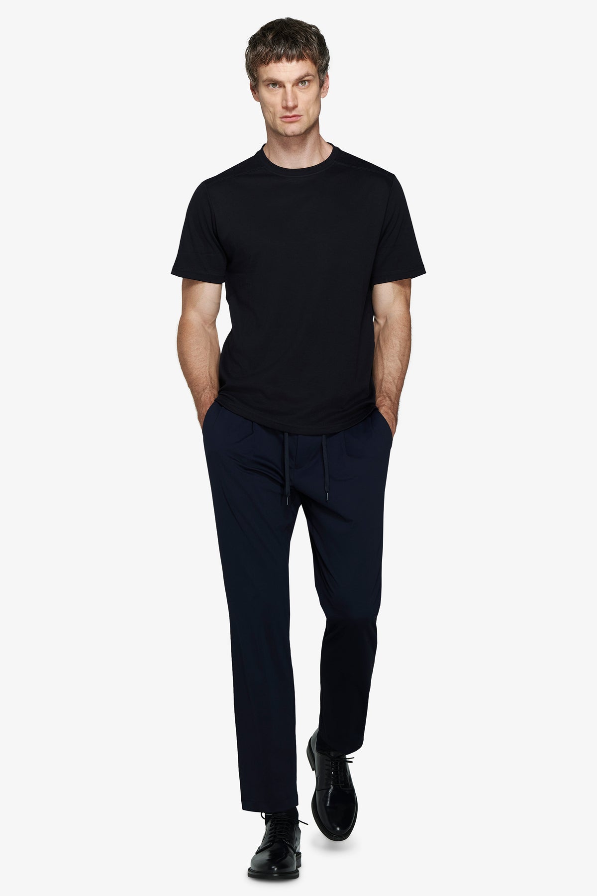 Blue interlock cotton t-shirt