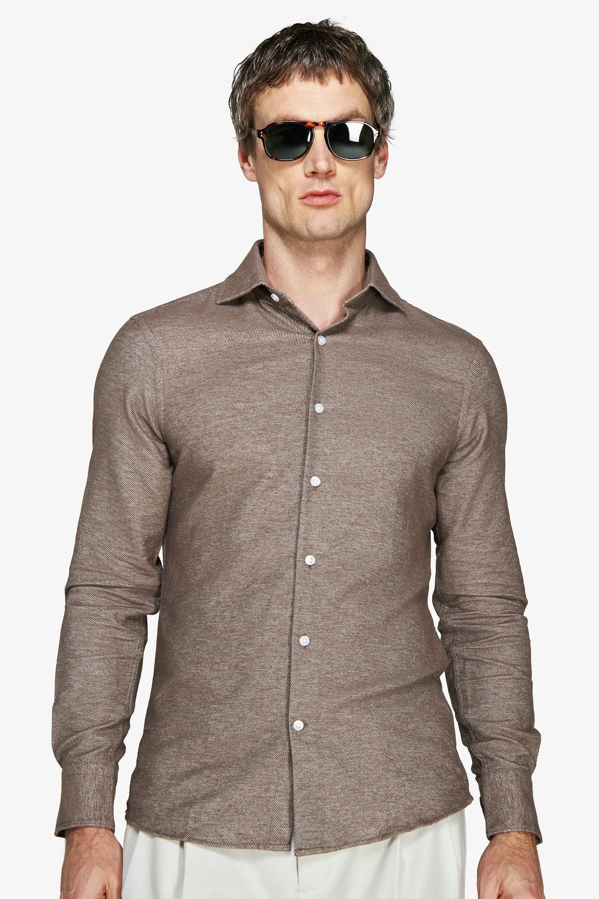 Taupe melange shirt