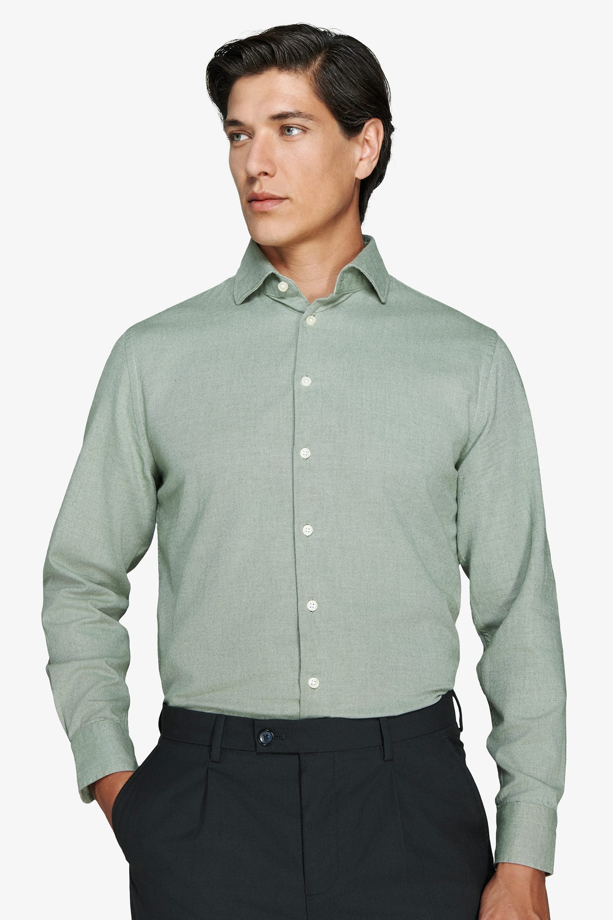 Camicia millerighe leisure verde