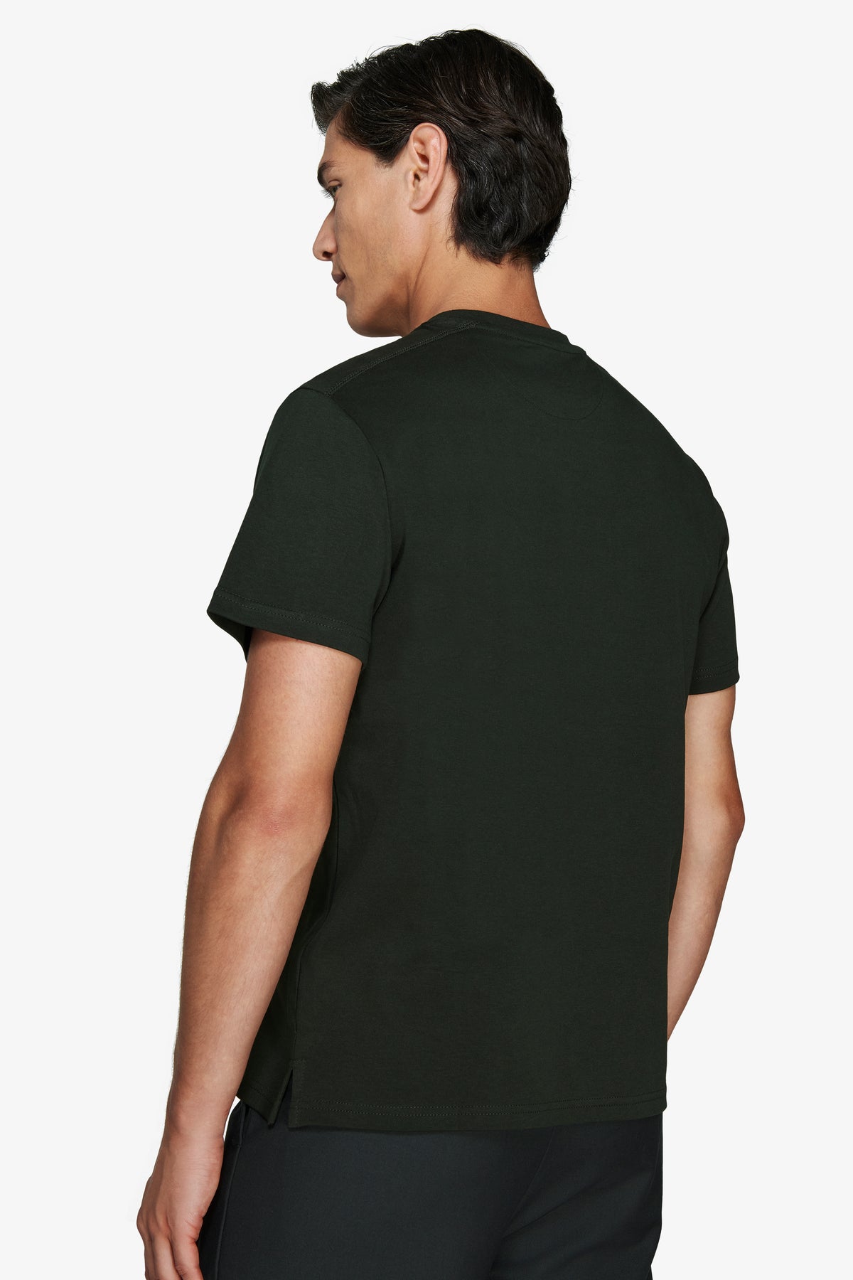 Green interlock cotton t-shirt