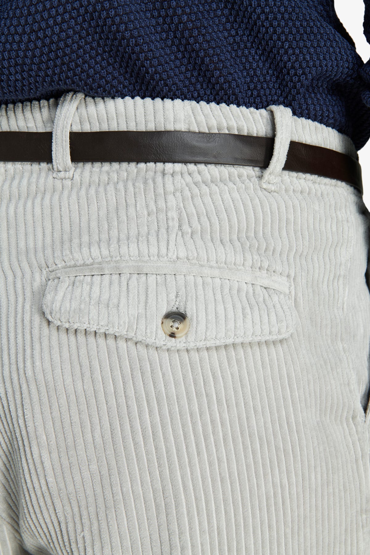 Pantalon en velours à larges côtes gris DNJ