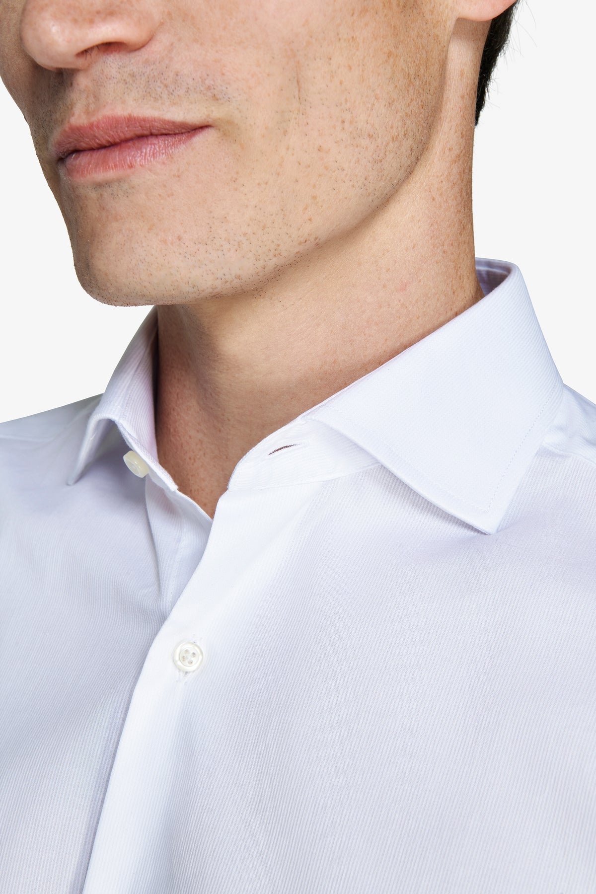Camicia piquet polso gemelli bianca slim