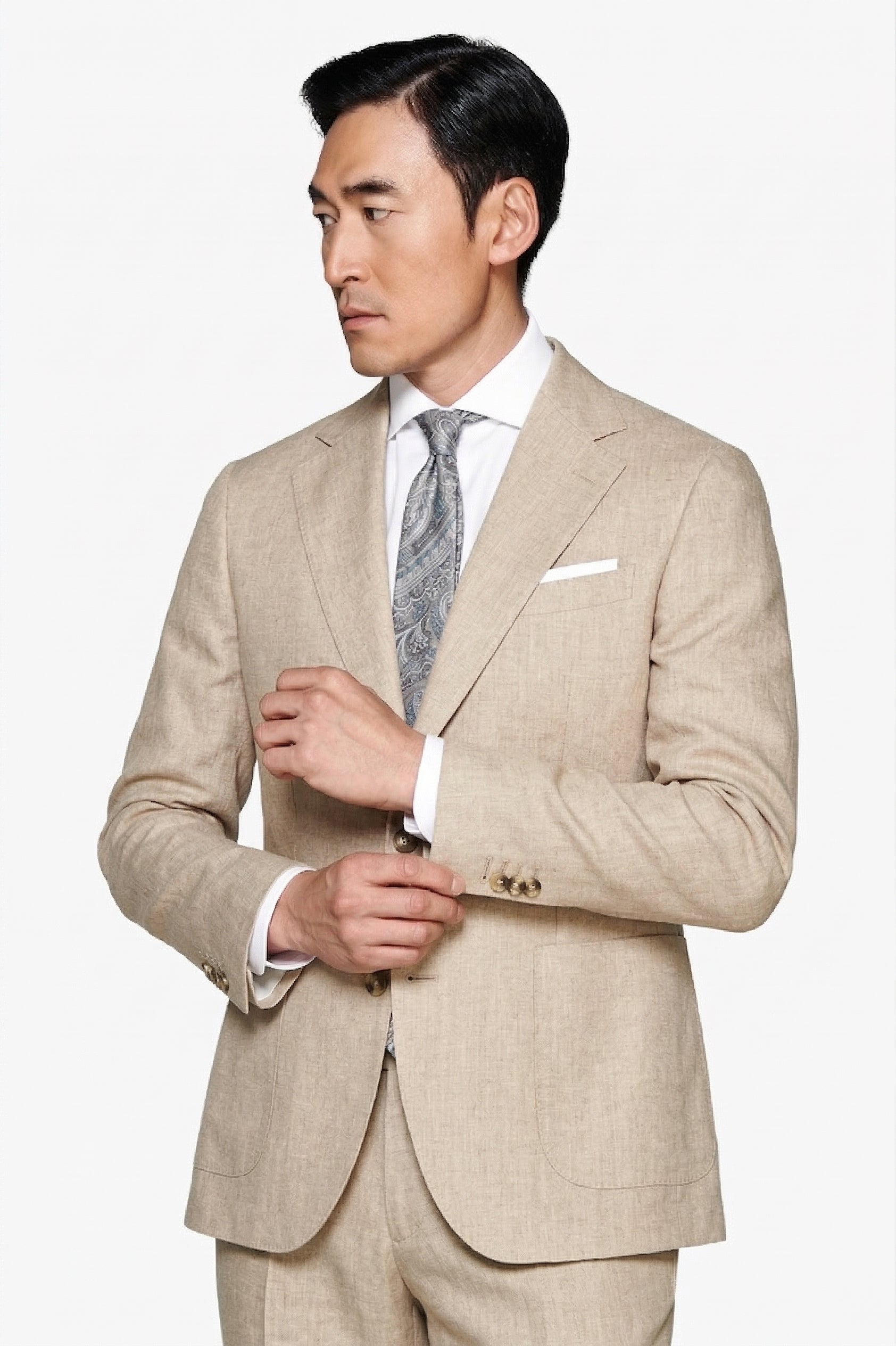 Giacca tela melange beige-Dan John