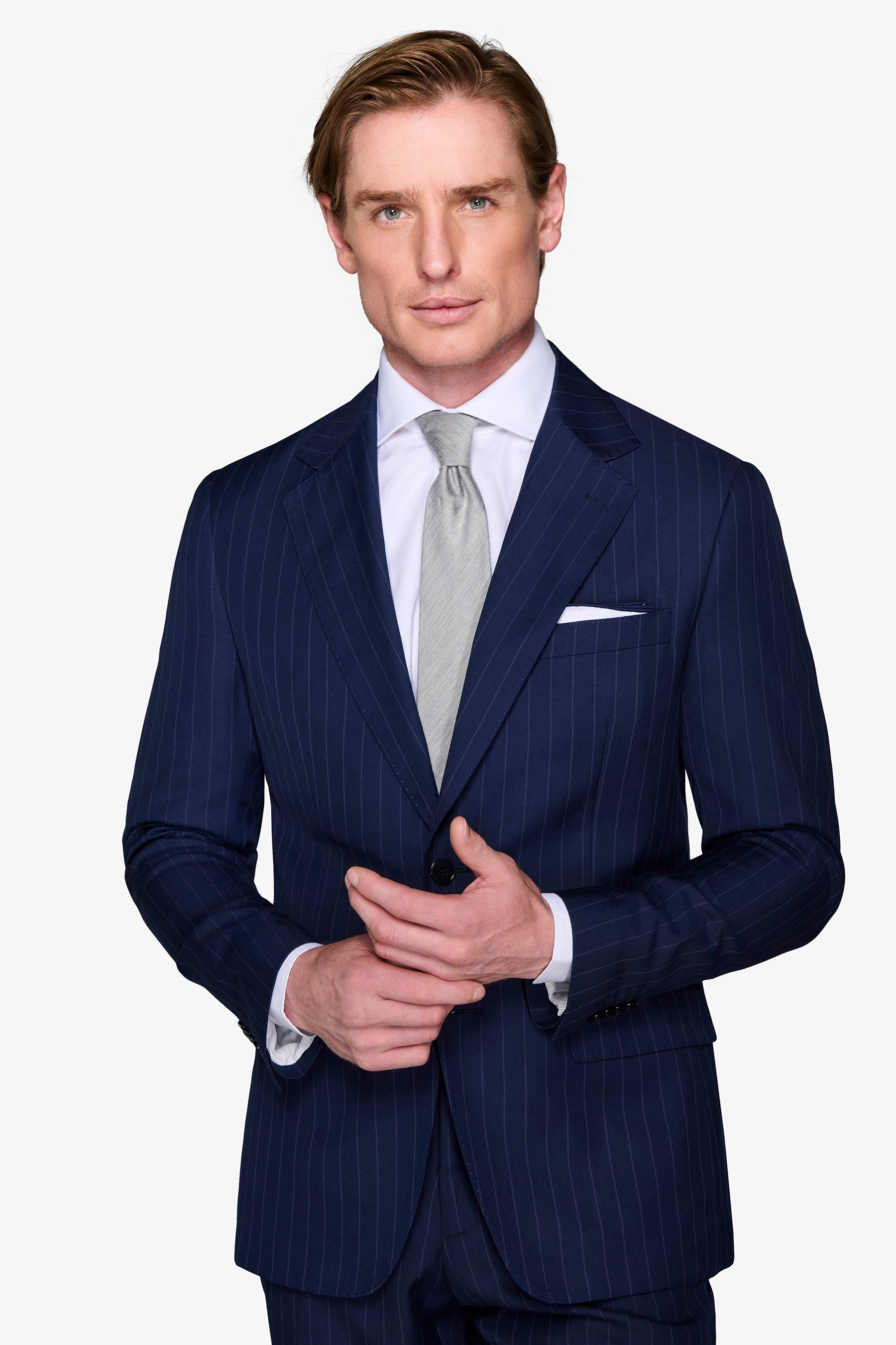 Abito gessato blu regular-Dan John