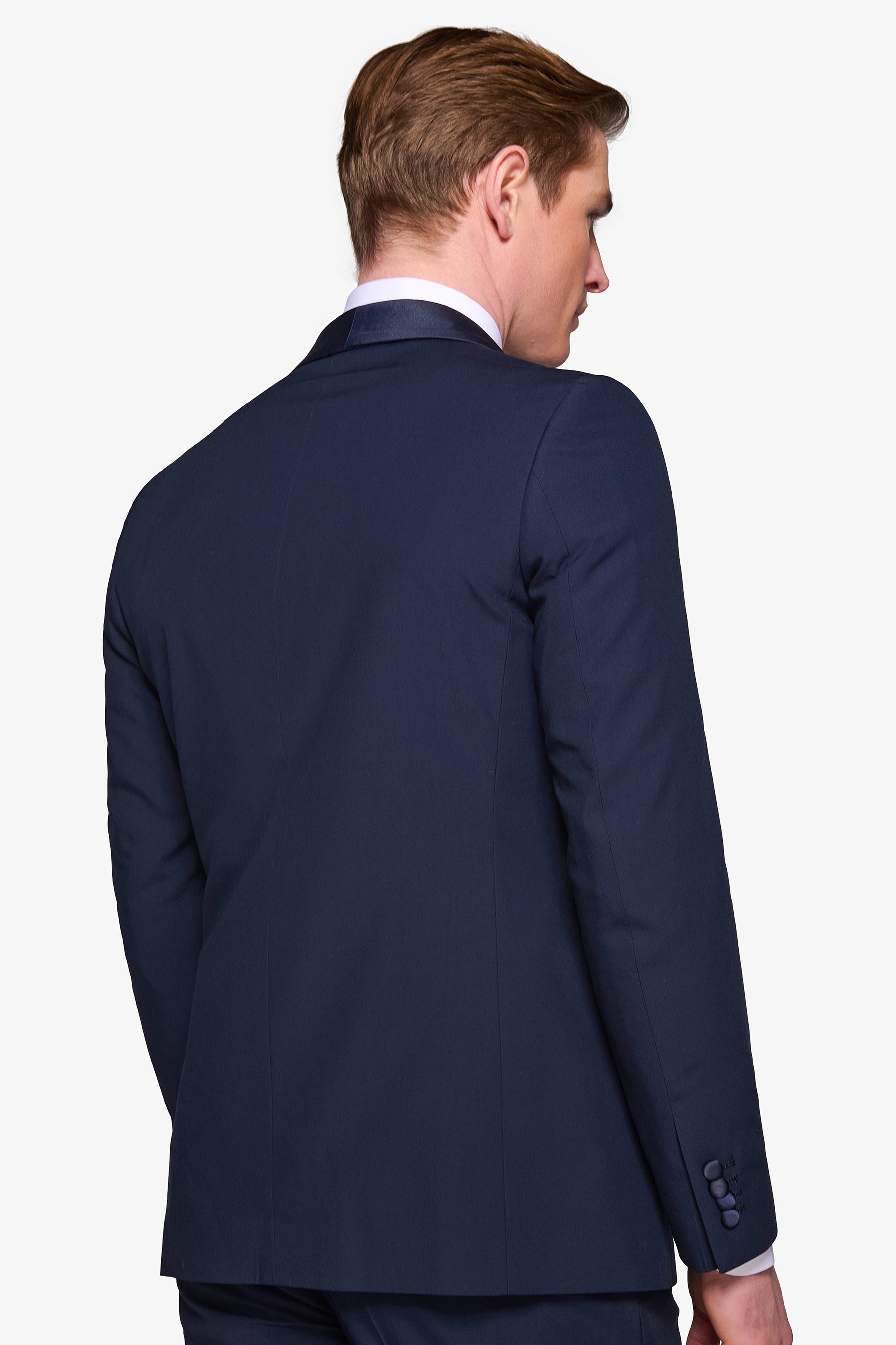 Blue shawl lapel tuxedo