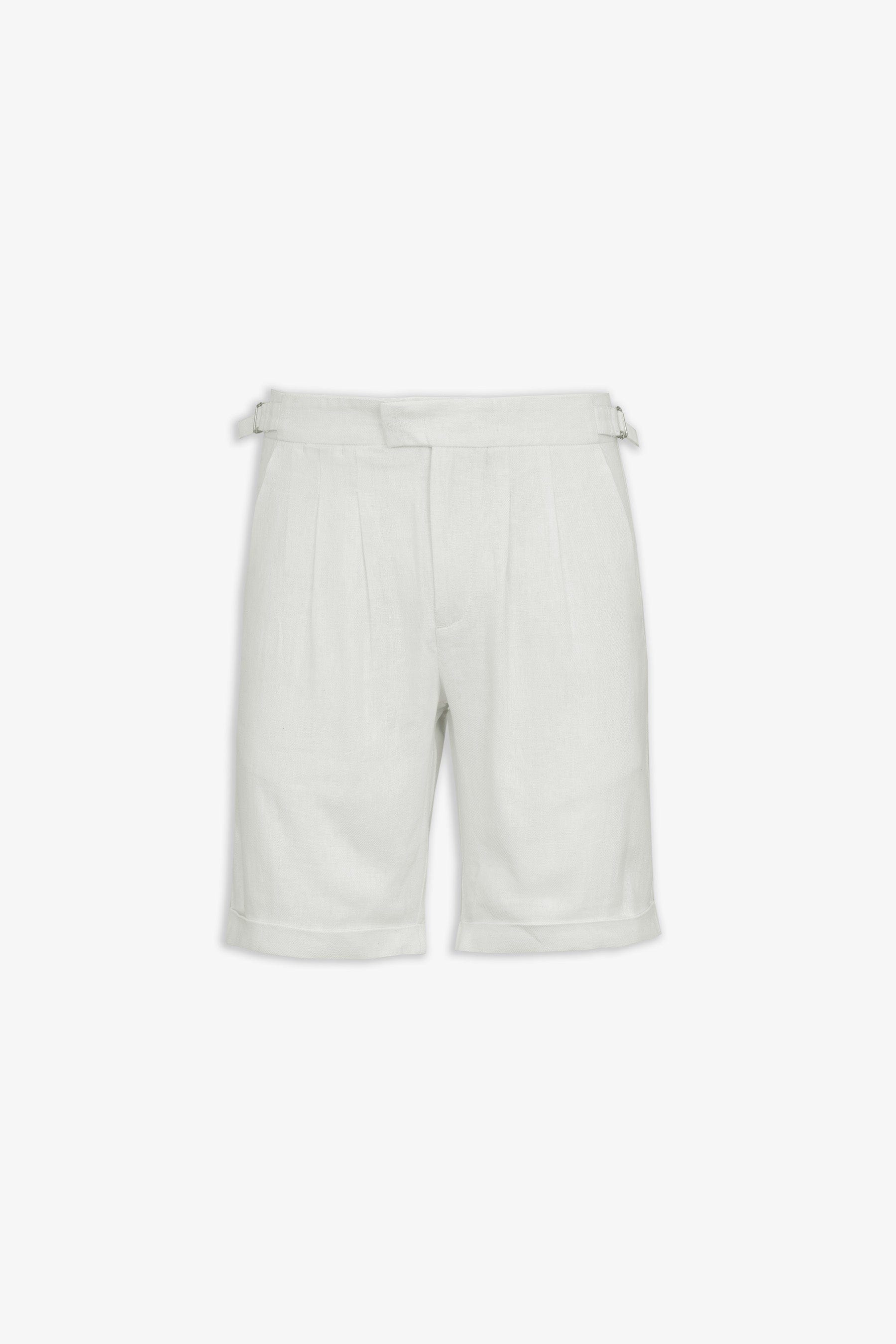 Bermuda con cinturini armaturato bianco-Dan John