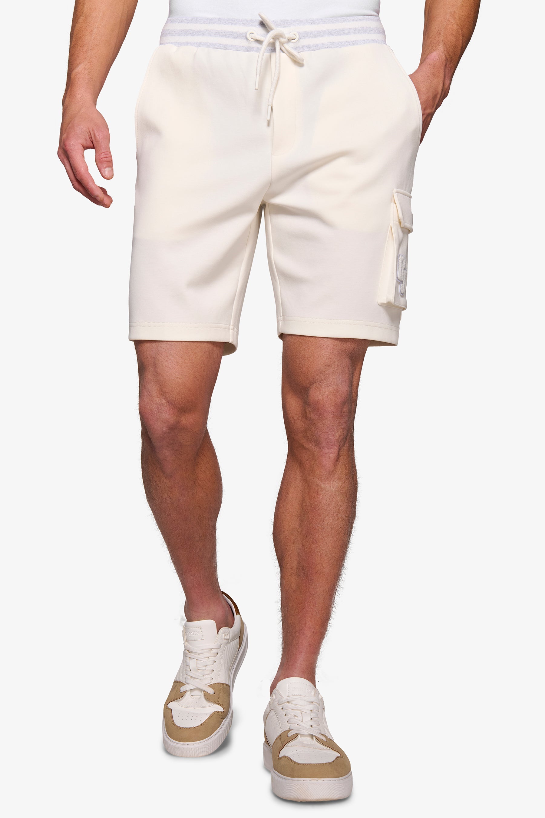 Bermuda in felpa DNJ off white-Dan John