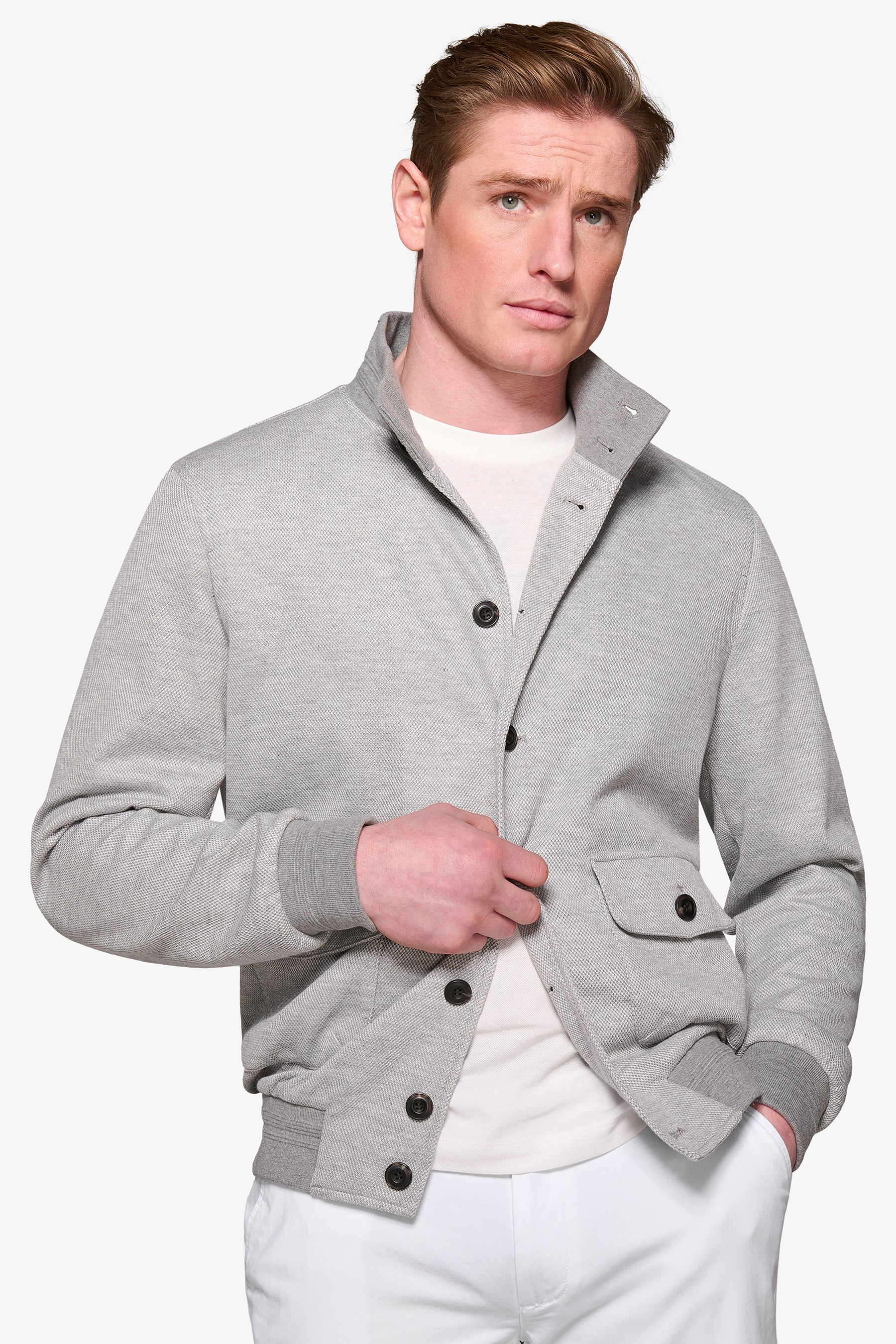 Bomber "Break" grigio melange-Dan John