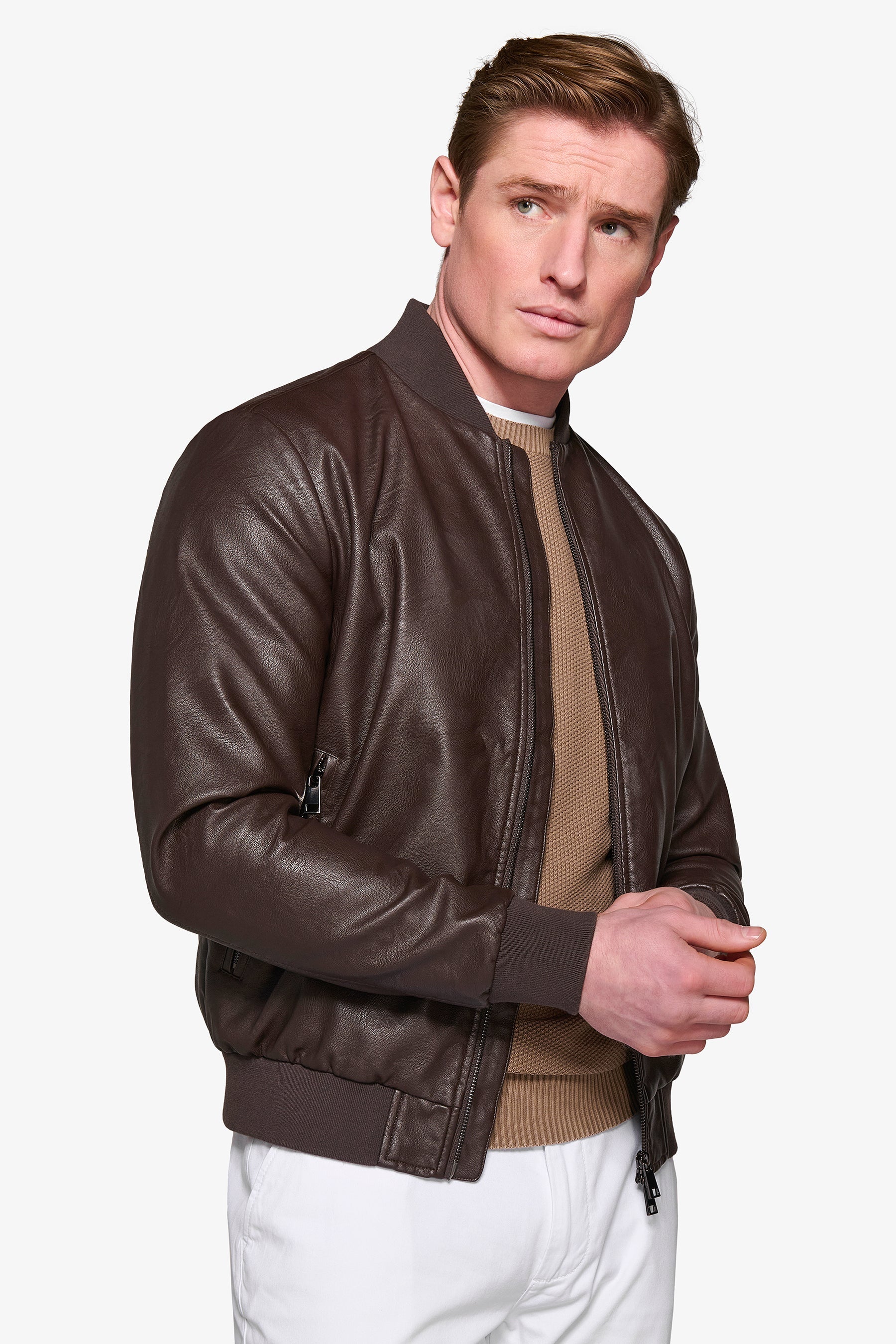 Bomber in ecopelle moro-Dan John