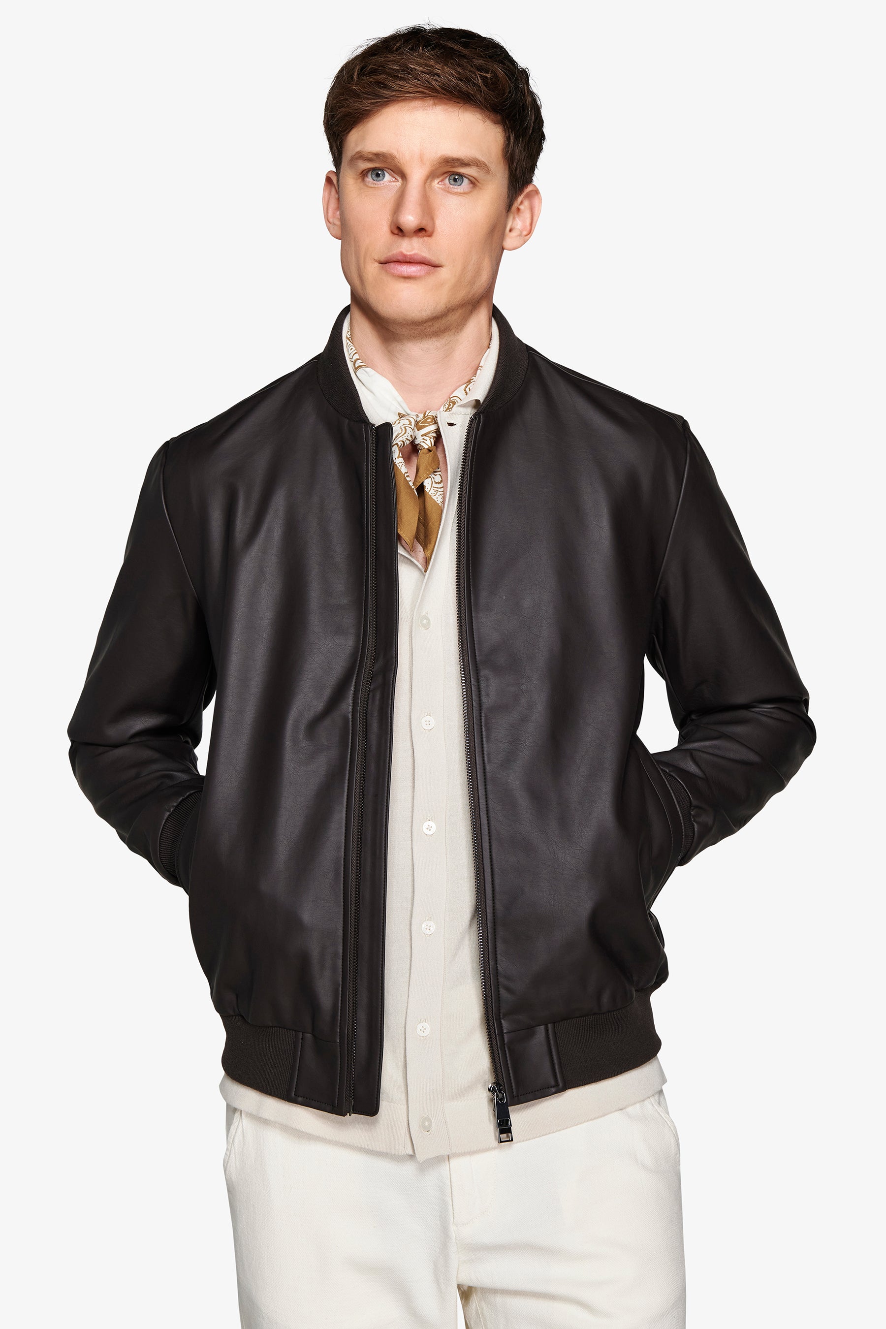 Bomber in ecopelle moro-Dan John