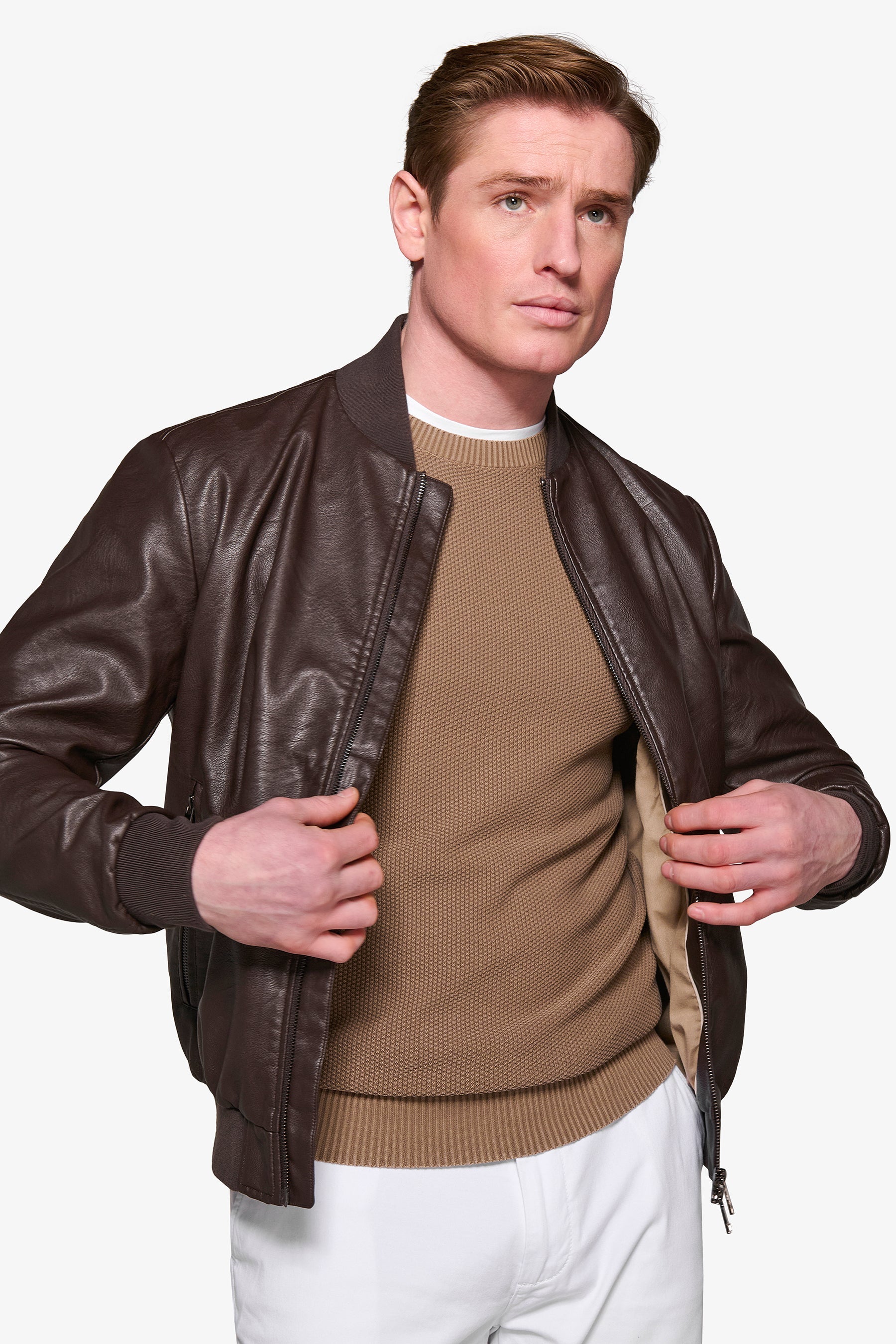 Bomber in ecopelle moro-Dan John