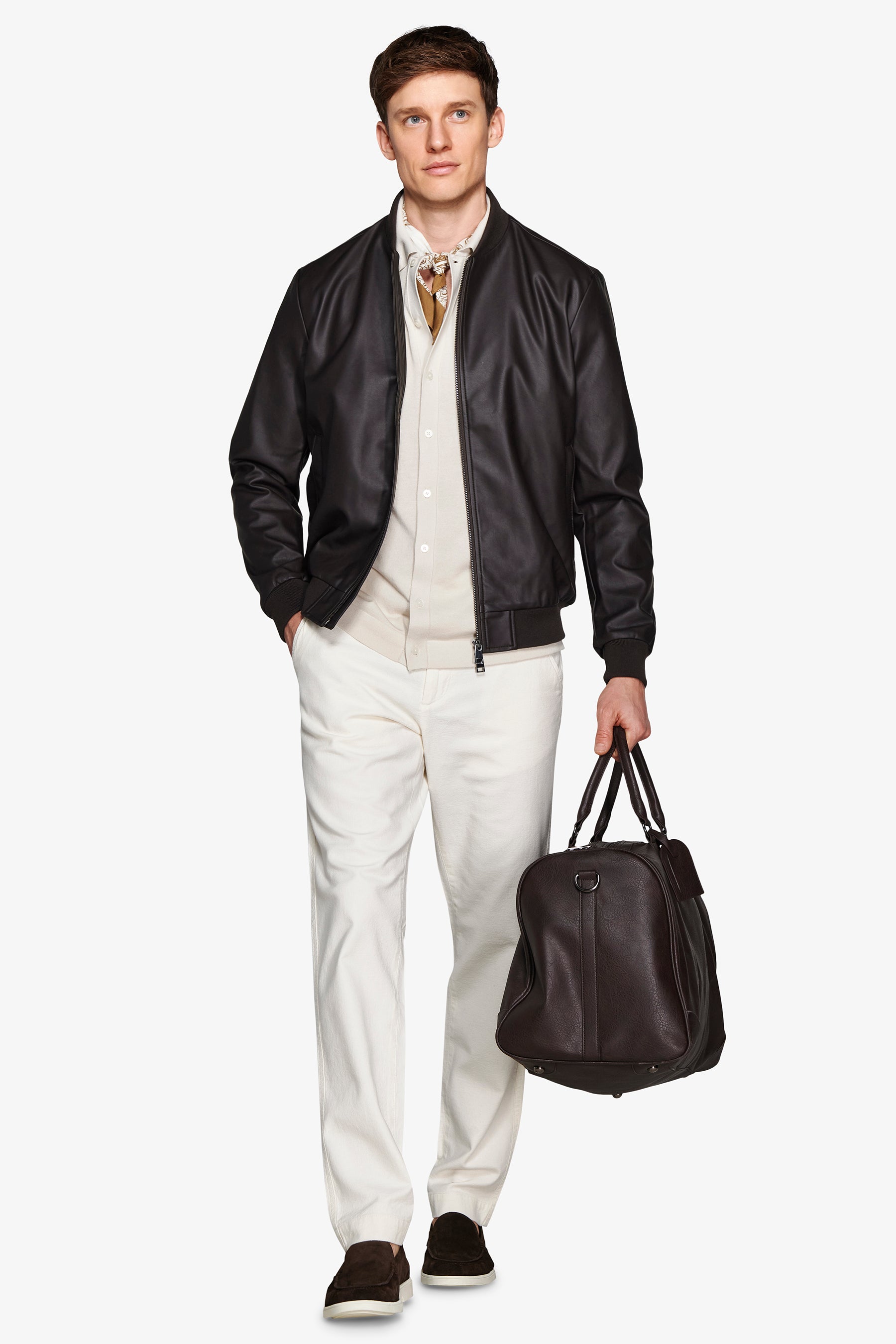 Bomber in ecopelle moro-Dan John