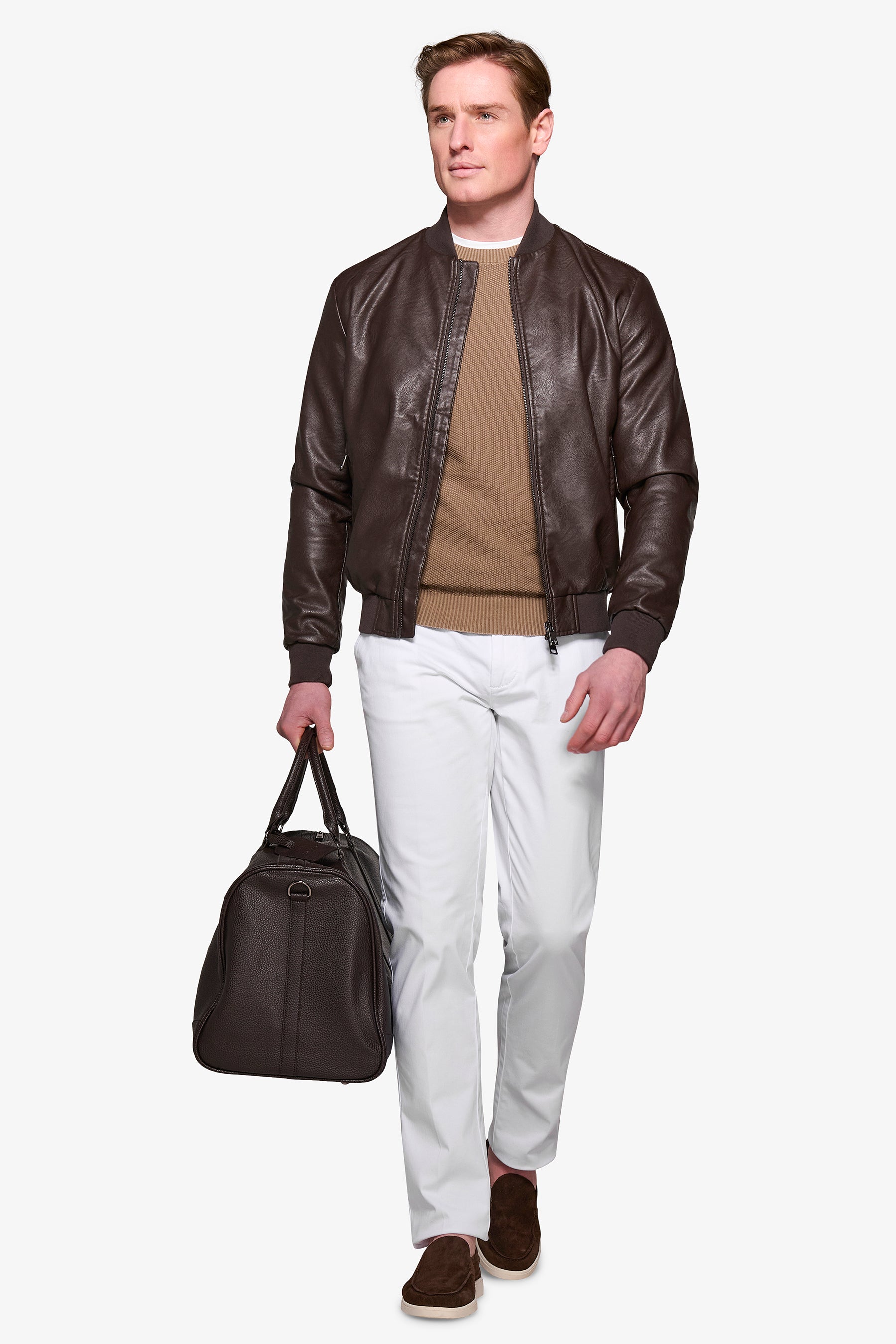 Bomber in ecopelle moro-Dan John