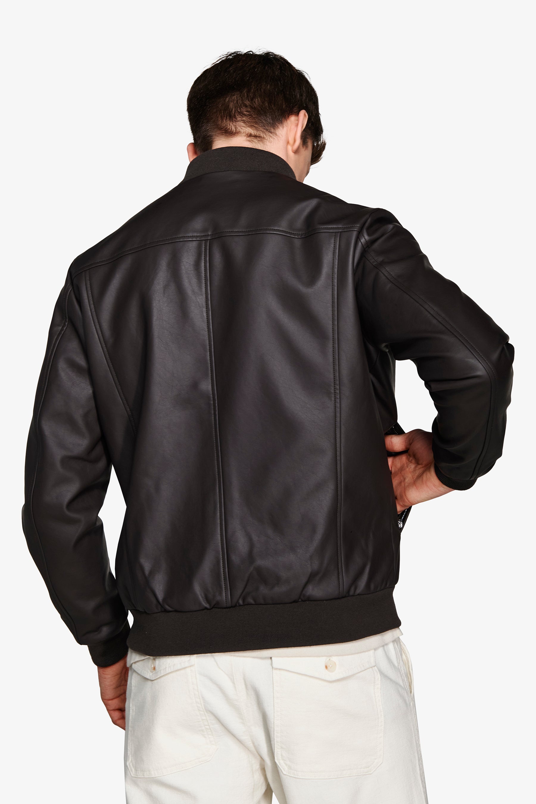 Bomber in ecopelle moro-Dan John