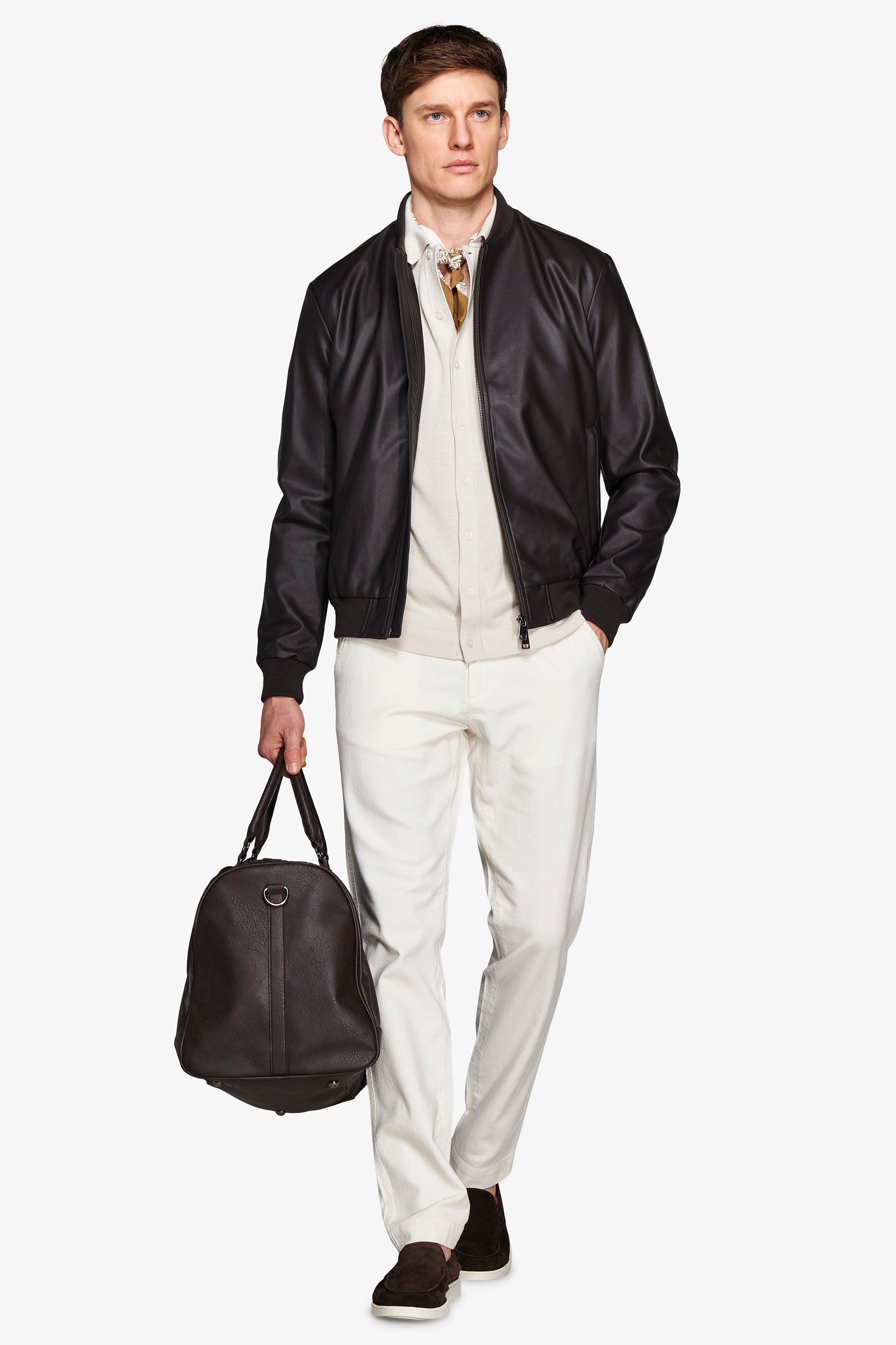 Bomber in ecopelle moro-Dan John