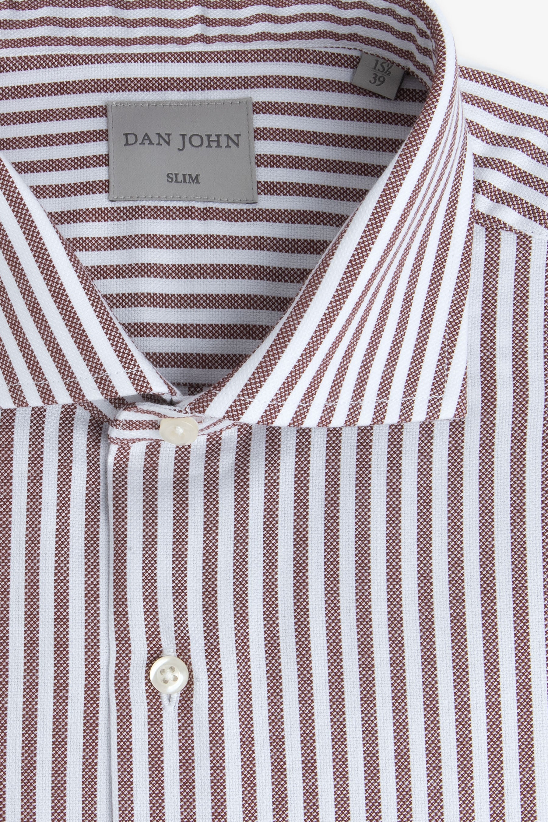 Camicia a righe operata coccio slim-Dan John