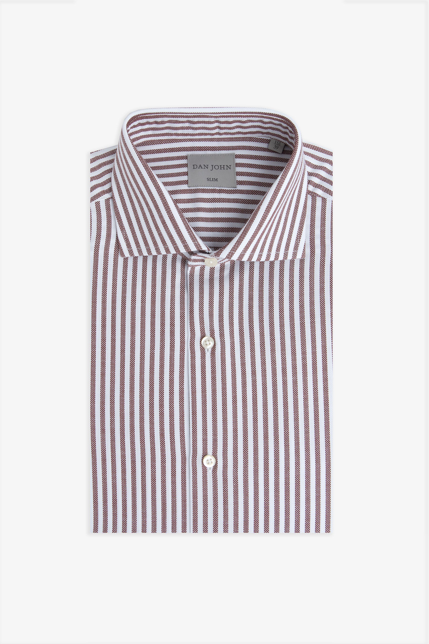 Camicia a righe operata coccio slim-Dan John