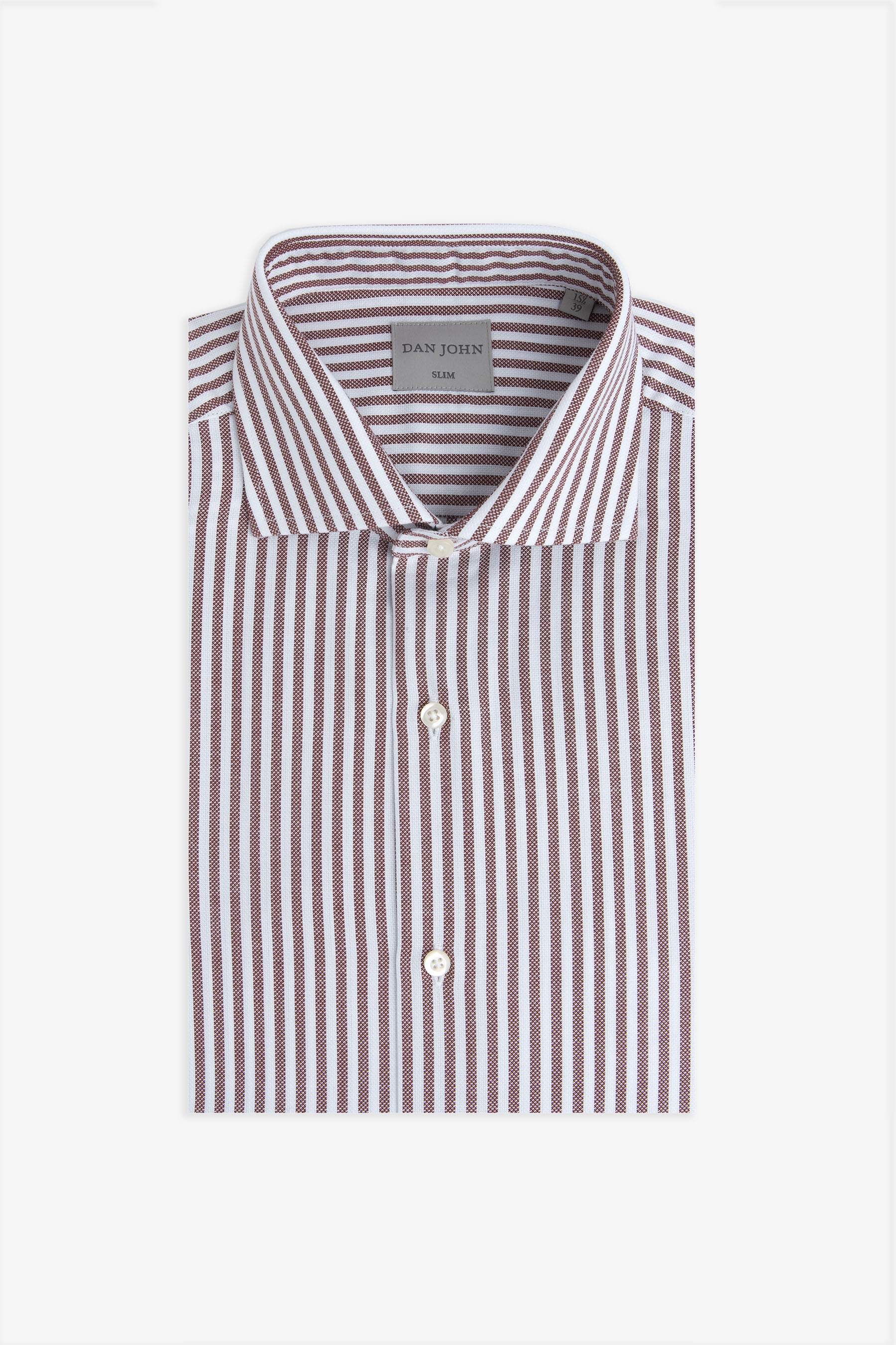 Camicia a righe operata coccio slim-Dan John