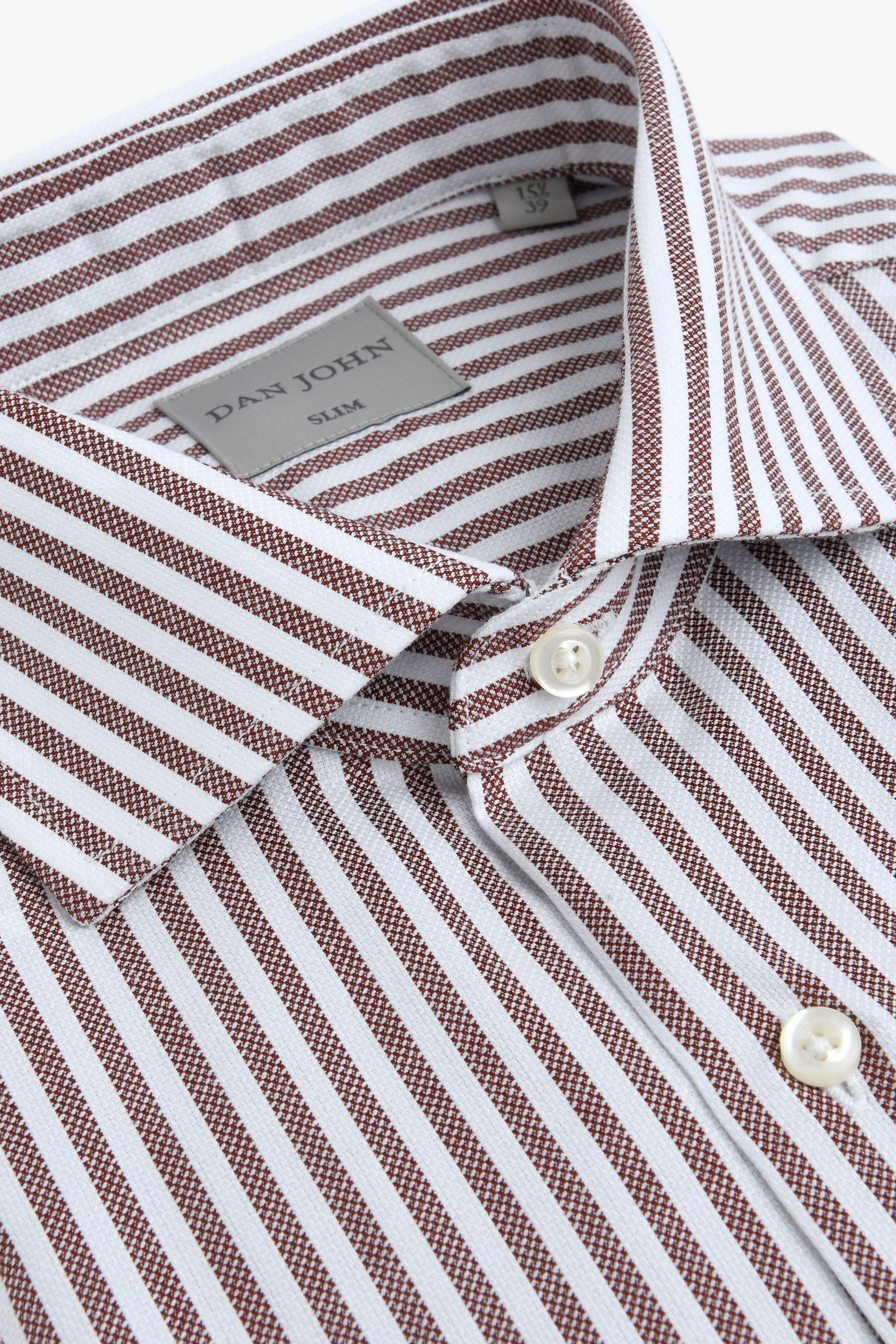 Camicia a righe operata coccio slim-Dan John