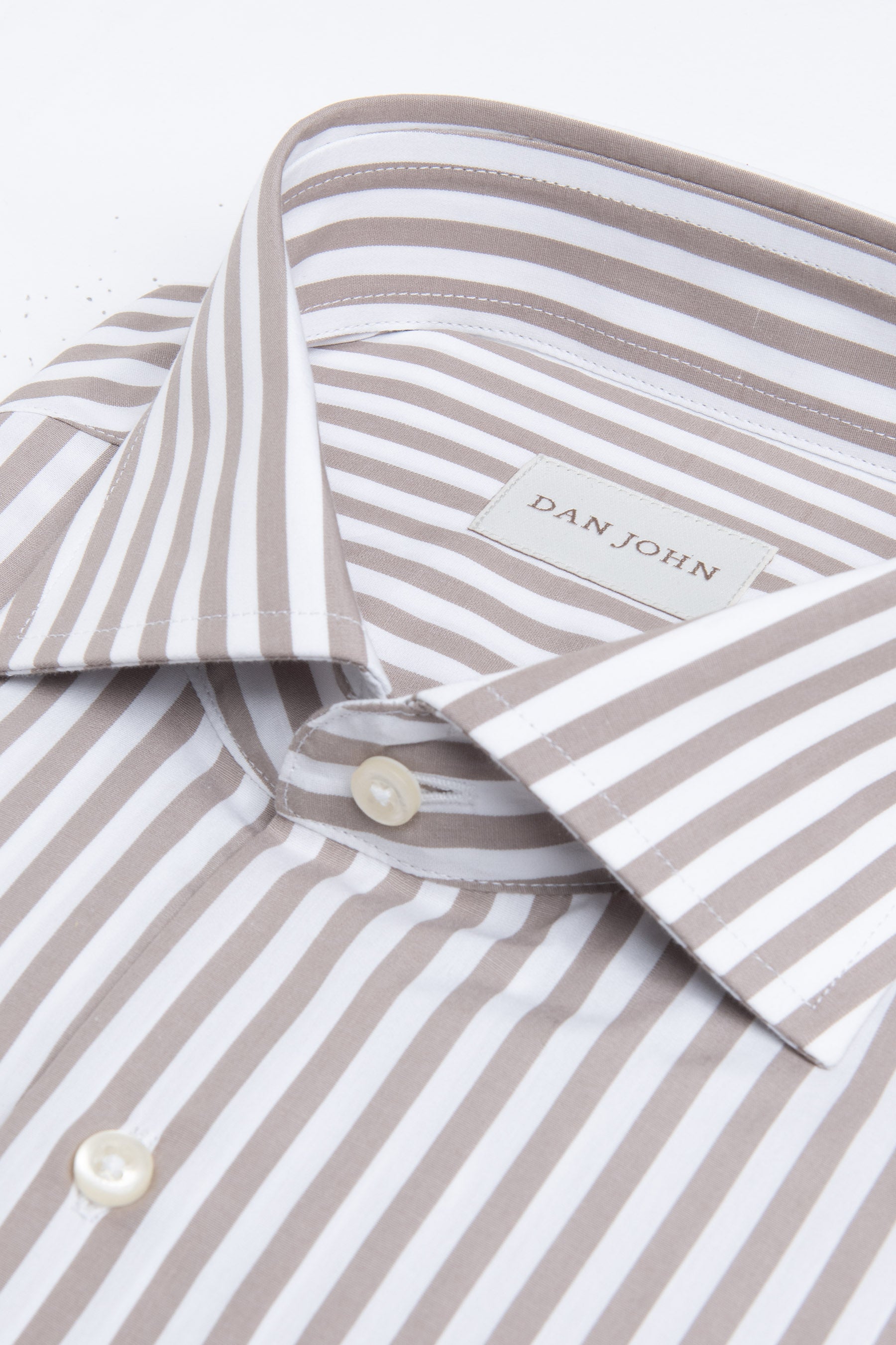 Camicia a righe medie tortora slim-Dan John