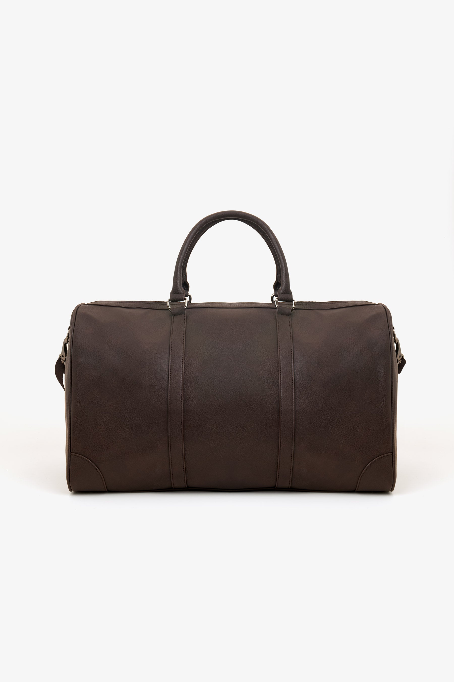 Grand sac en similicuir brun foncé