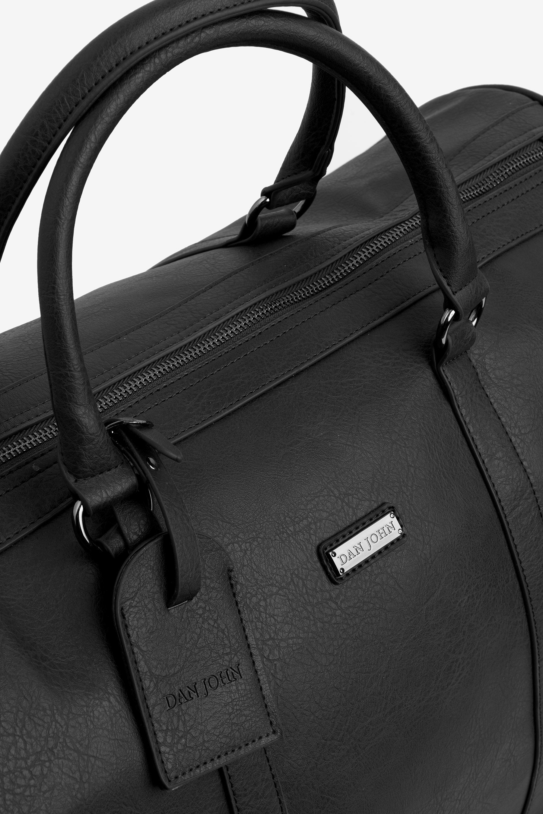 Grand sac en similicuir noir