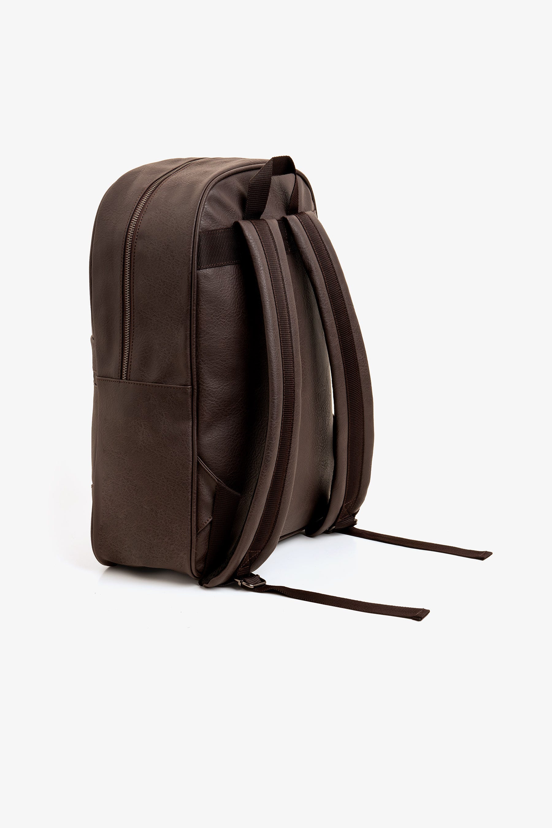 Dunkelbrauner Rucksack aus Öko-Leder