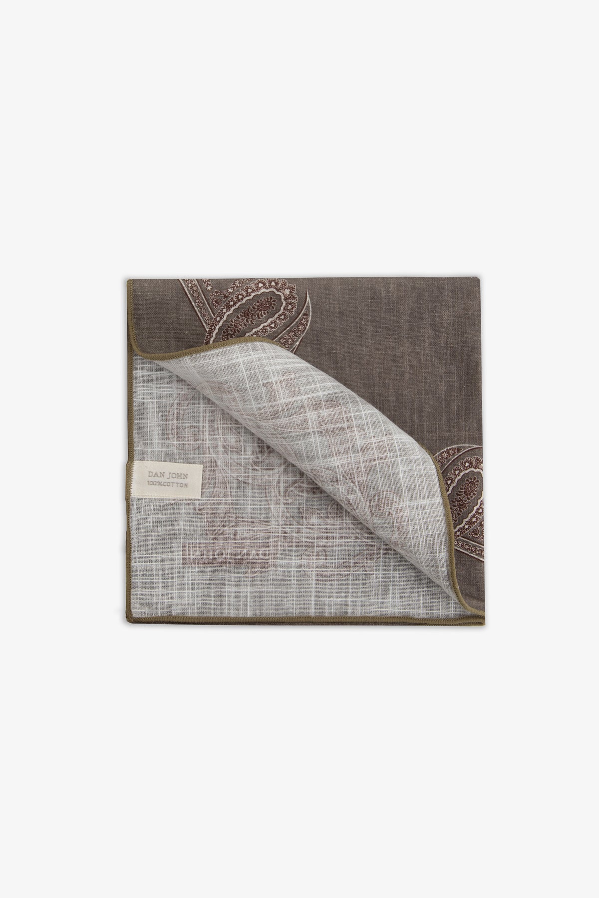 Pochette disegno cashmere oliva
