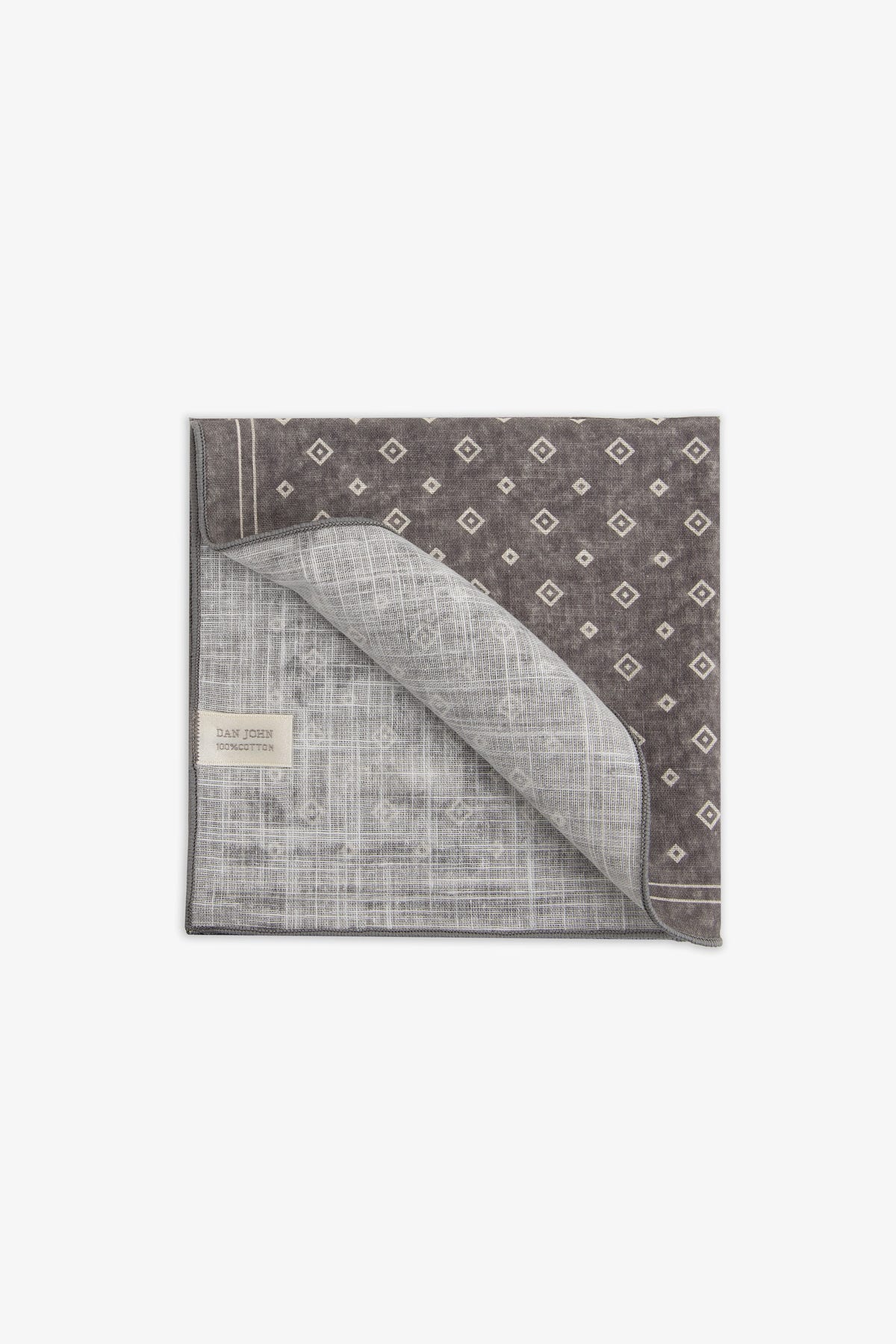 Pochette disegno rombi grigia