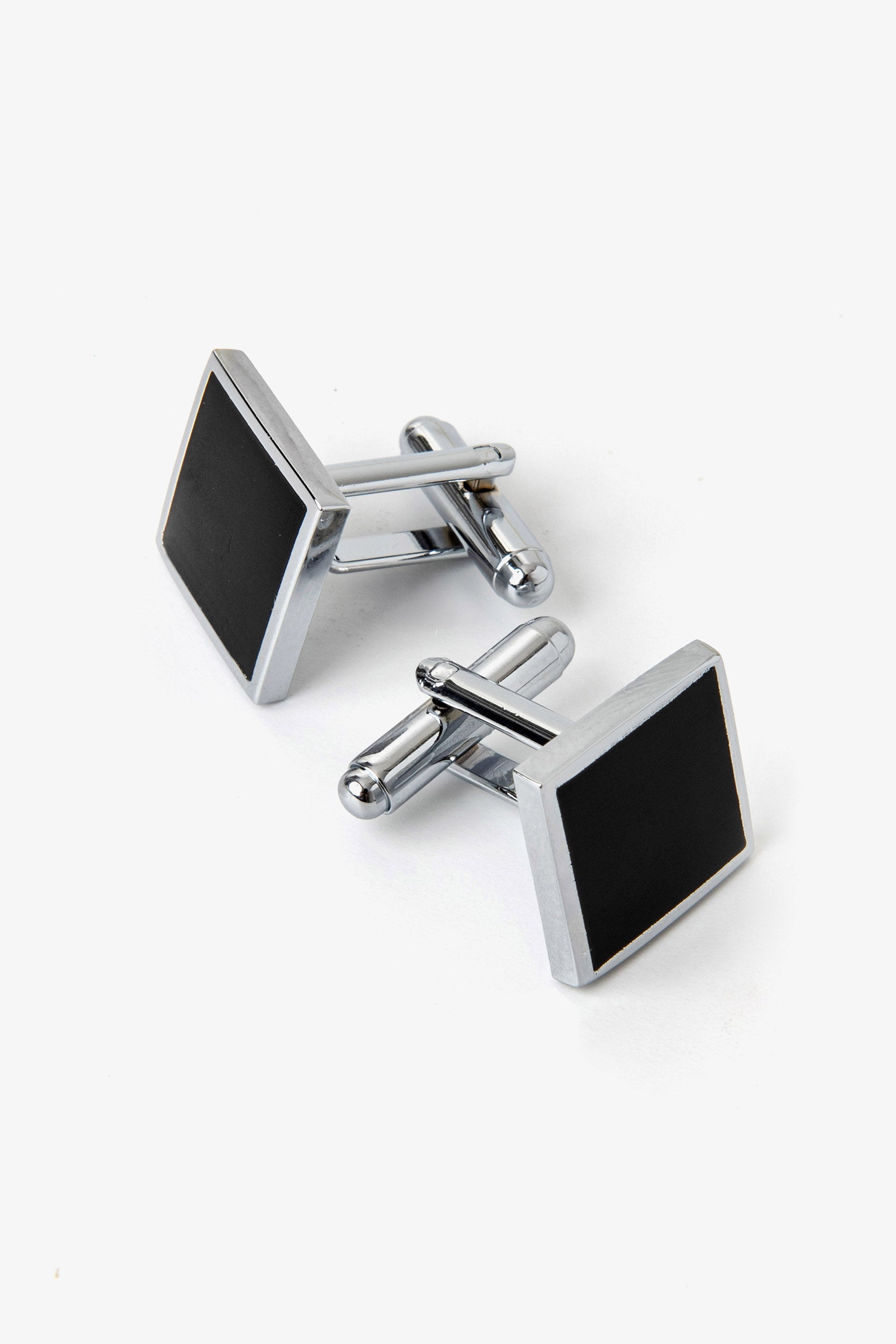 Blue enamelled round cufflinks