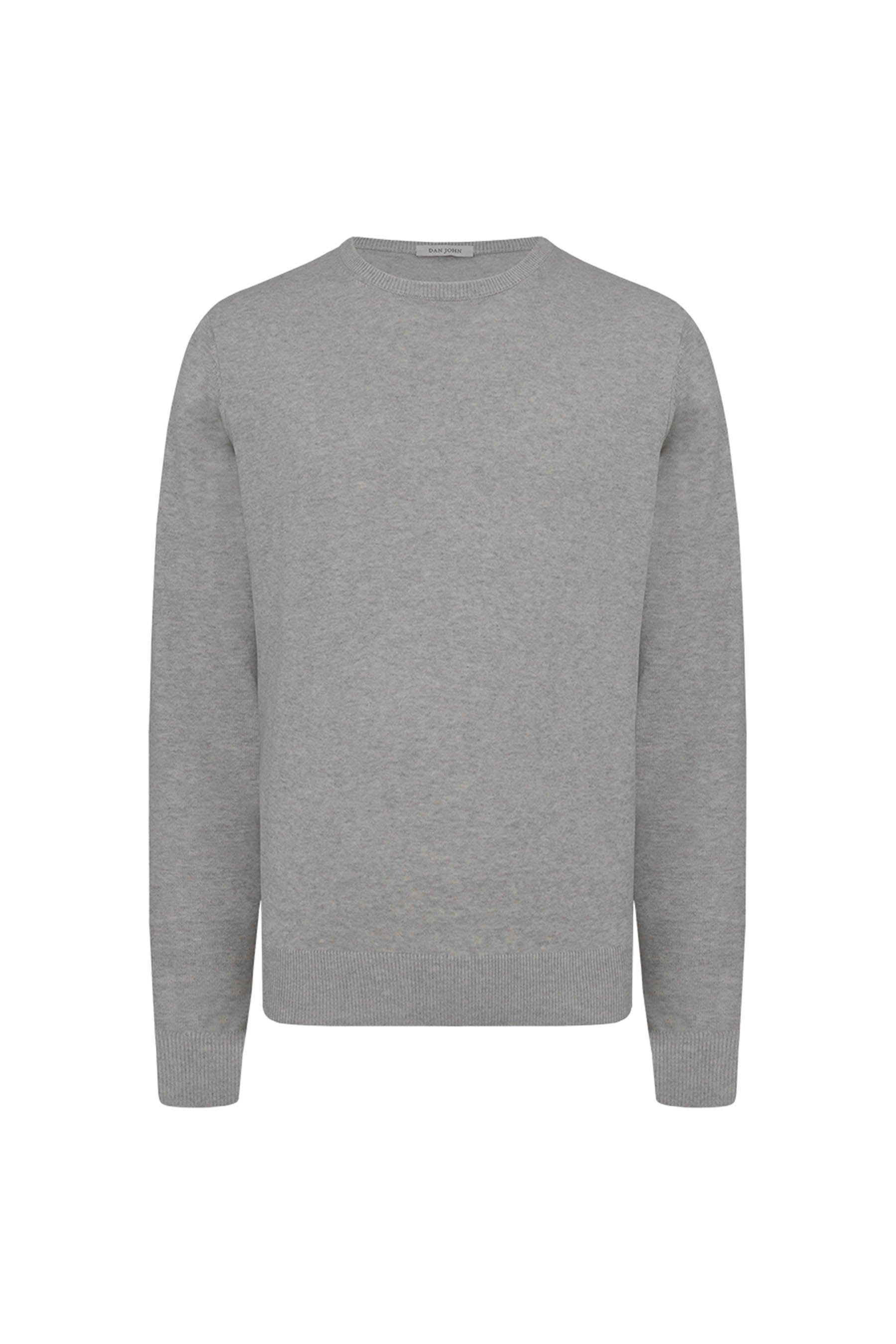 Basic-Pullover mit Rundhalsausschnitt in Grau
