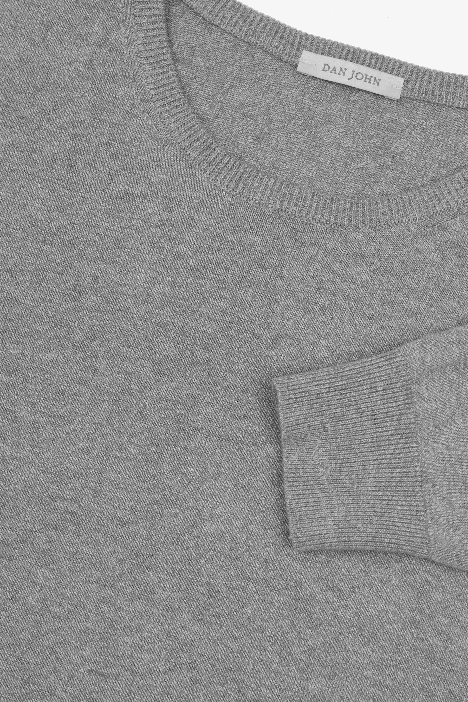 Basic-Pullover mit Rundhalsausschnitt in Grau