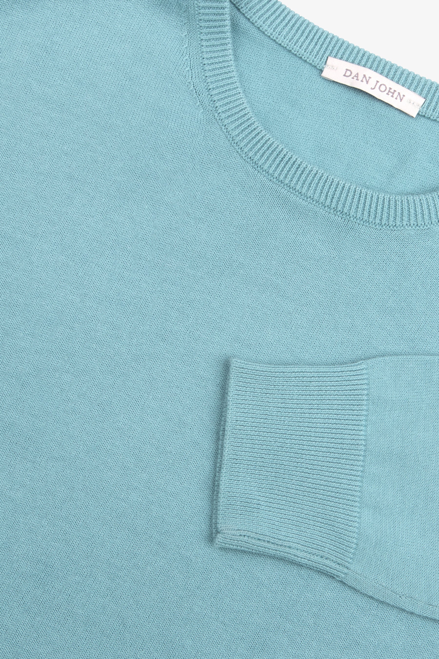 Maglia girocollo cotone turchese-Dan John