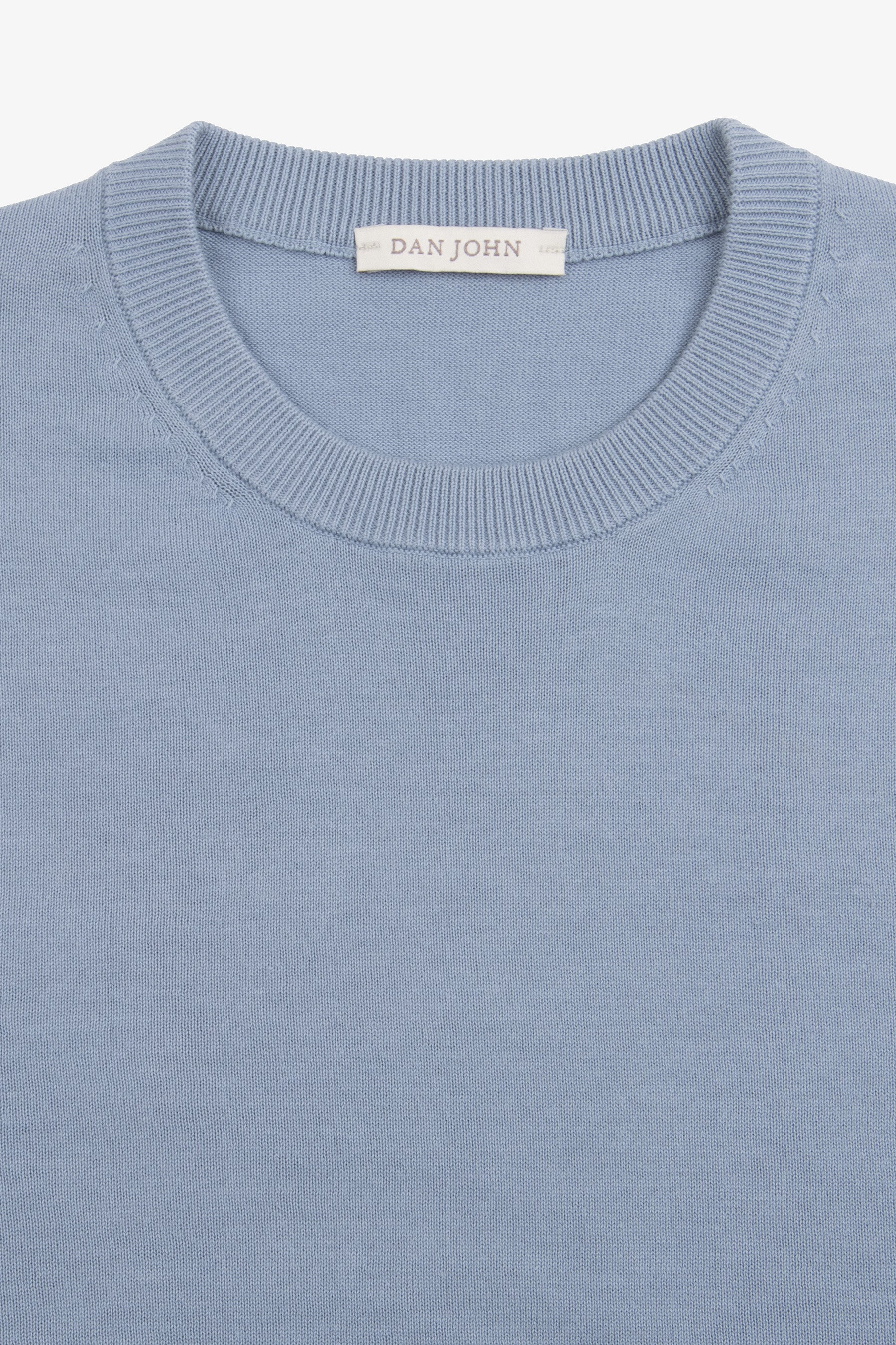 T-shirt in maglia celeste-Dan John