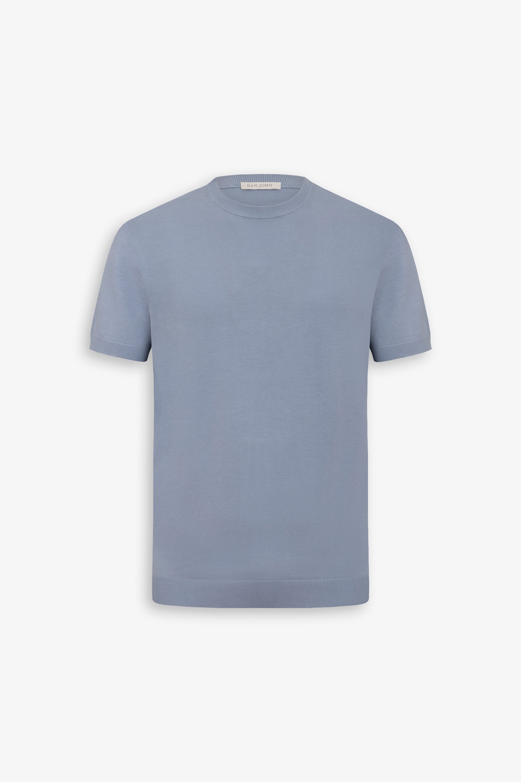 T-shirt in maglia celeste-Dan John