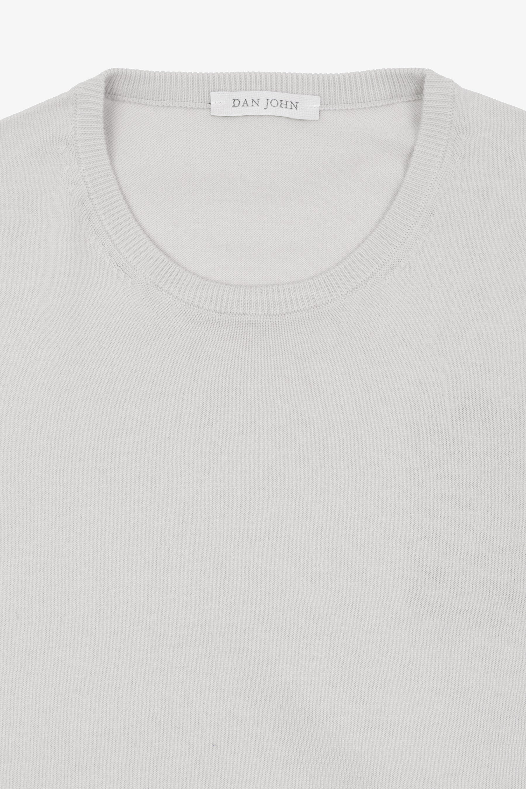 T-Shirt aus Strick in Eisfarbe