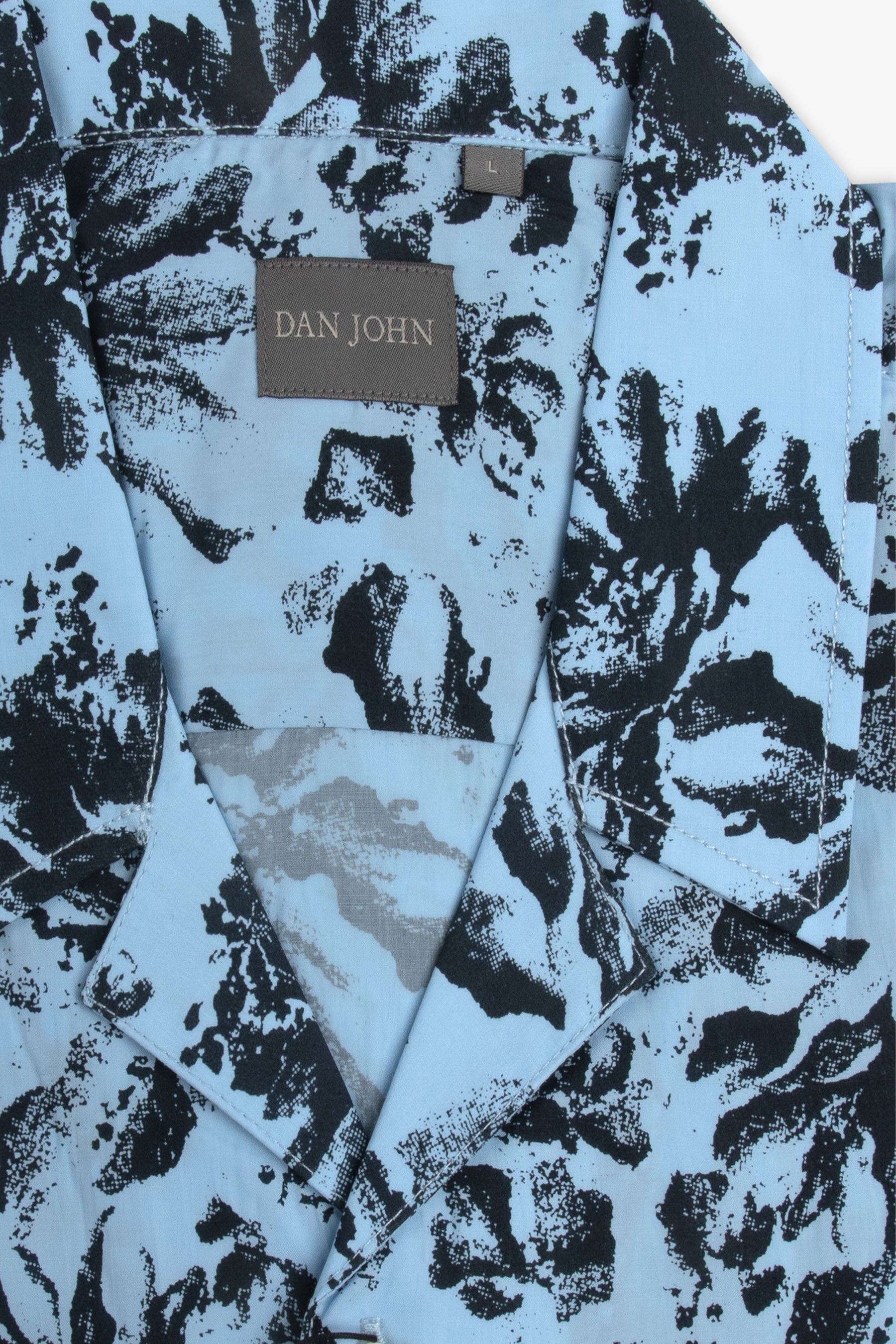 Camicia Hawaiana fantasia fiori azzurra-Dan John