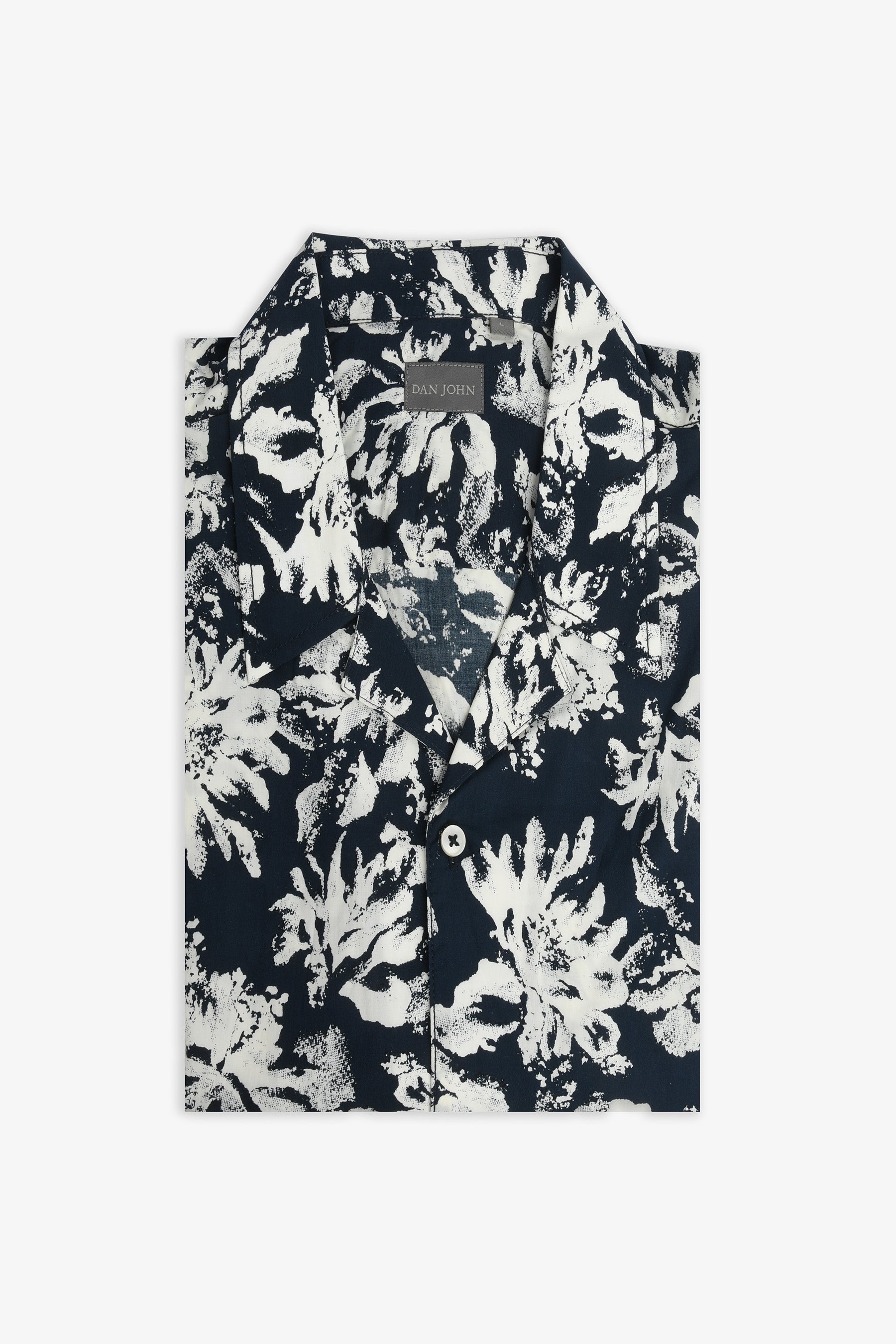 Camicia Hawaiana fantasia fiori blu-Dan John