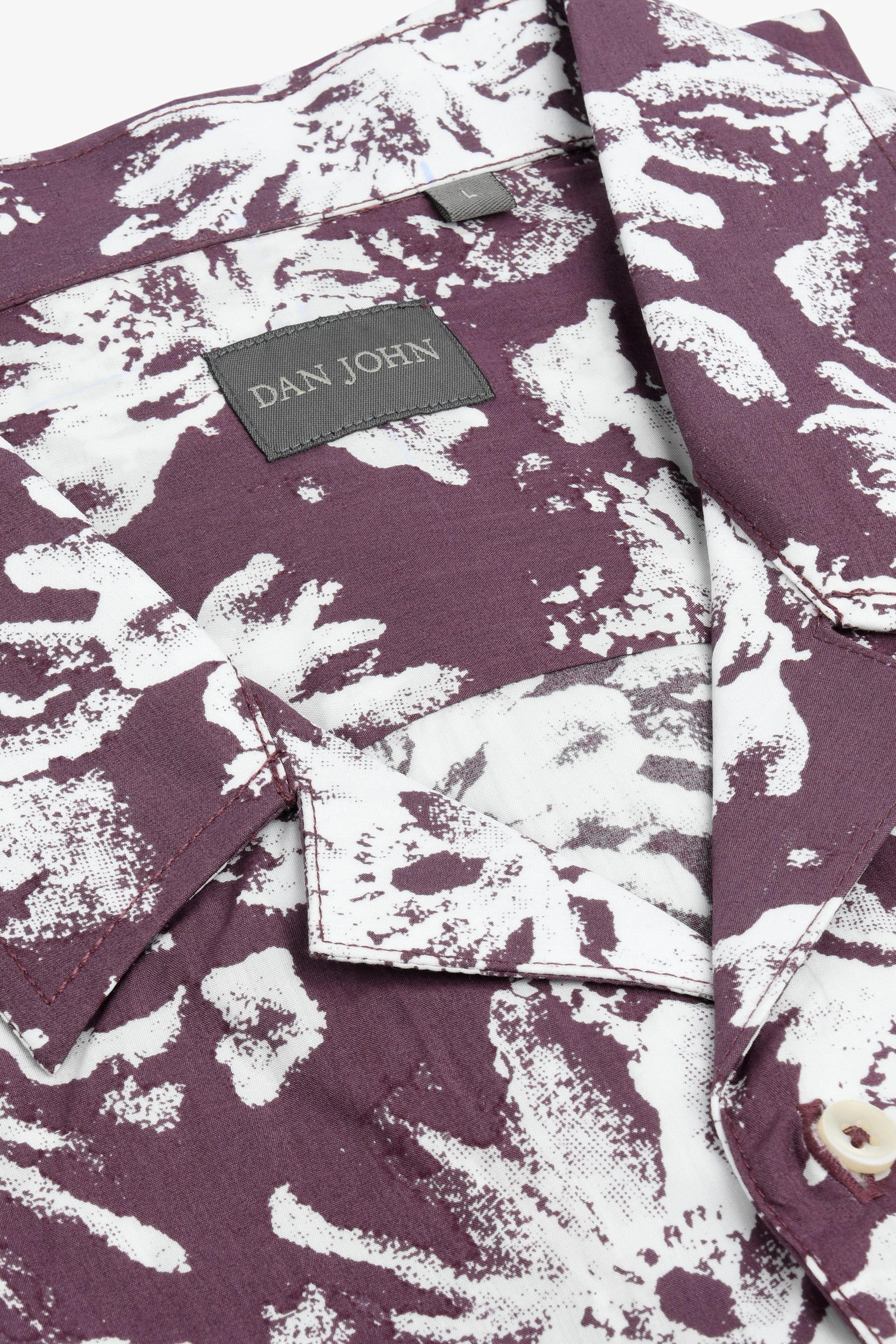 Camicia Hawaiana fantasia fiori melanzana-Dan John