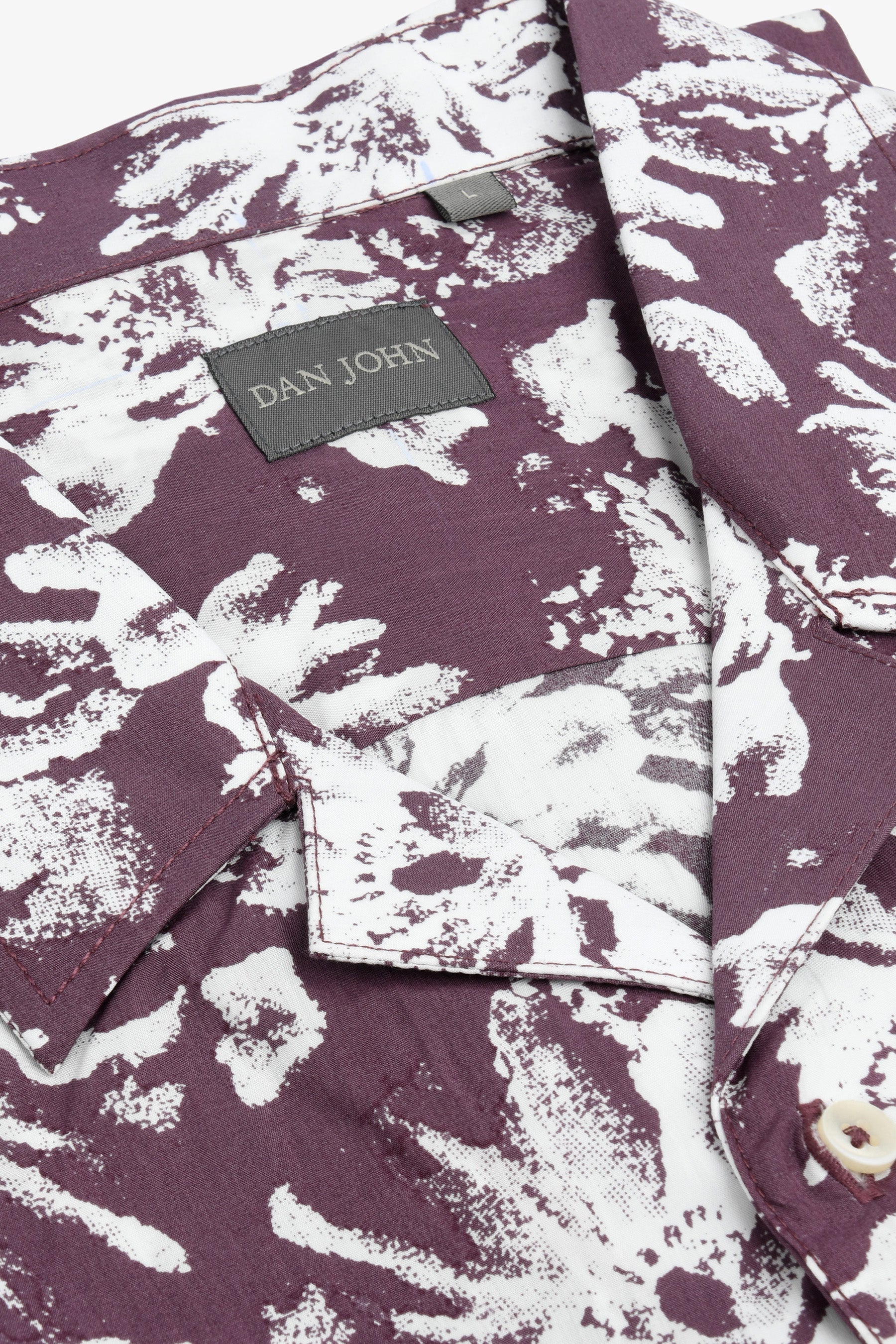 Camicia Hawaiana fantasia fiori melanzana-Dan John