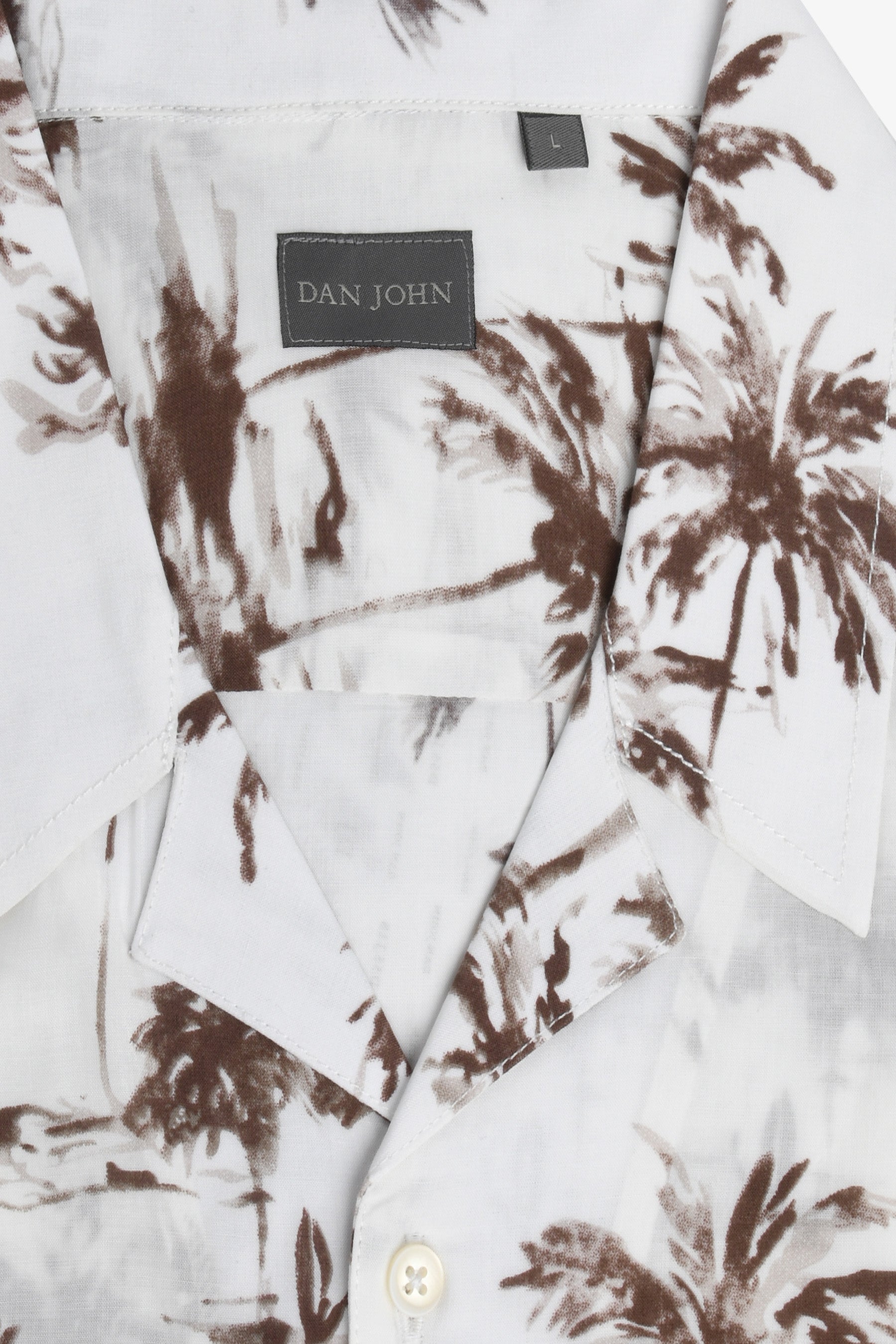 Camicia Hawaiana fantasia palme bianca-Dan John